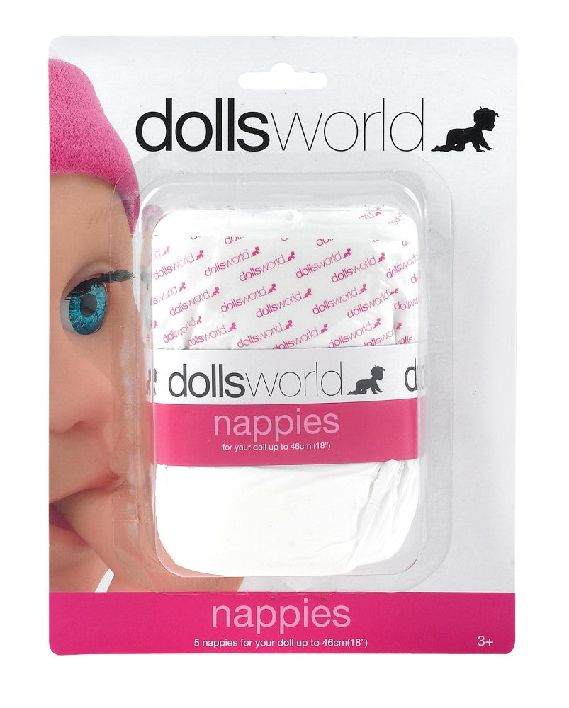 Dolls World Nappies 5 Pack