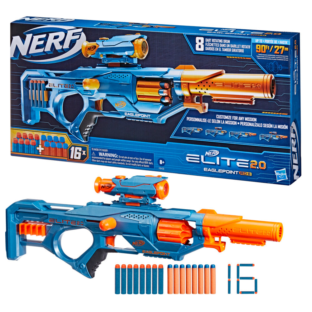 NERF Elite 2.0 Eaglepoint Rd-8 Dart Blaster - Toyworld Australia