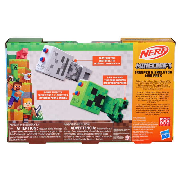 NERF Minecraft Creeper And Skeleton Blaster Pack - Toyworld Australia