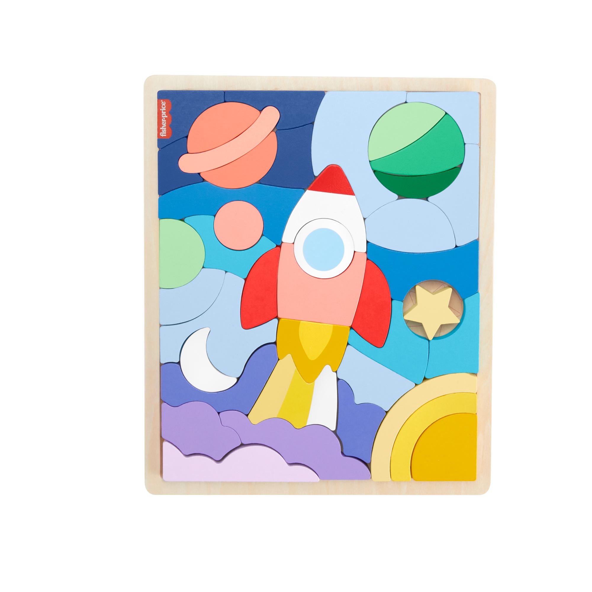 Fisher-Price Wooden Space Blocks Puzzle