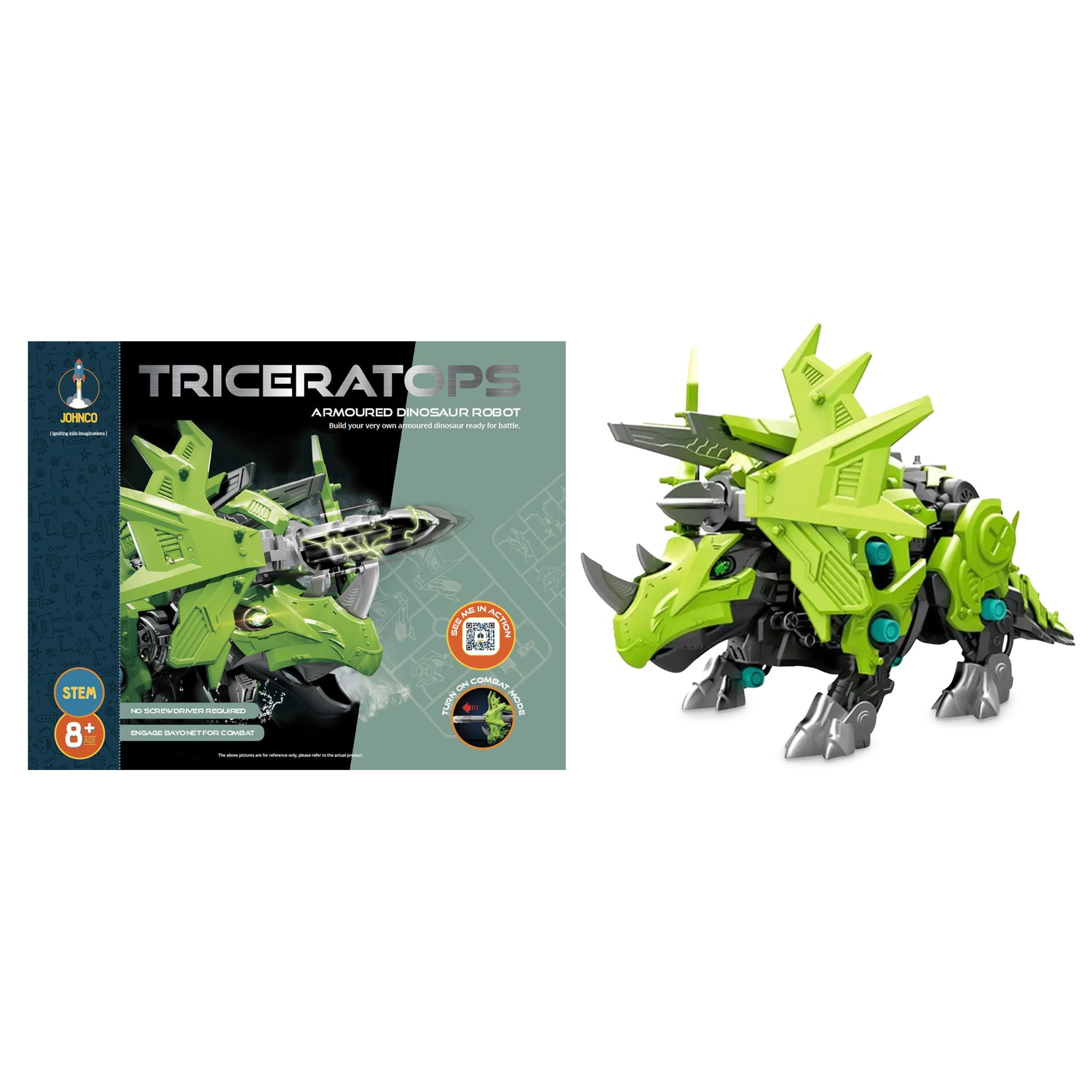 Johnco Triceratops Armoured Dinosaur Robot