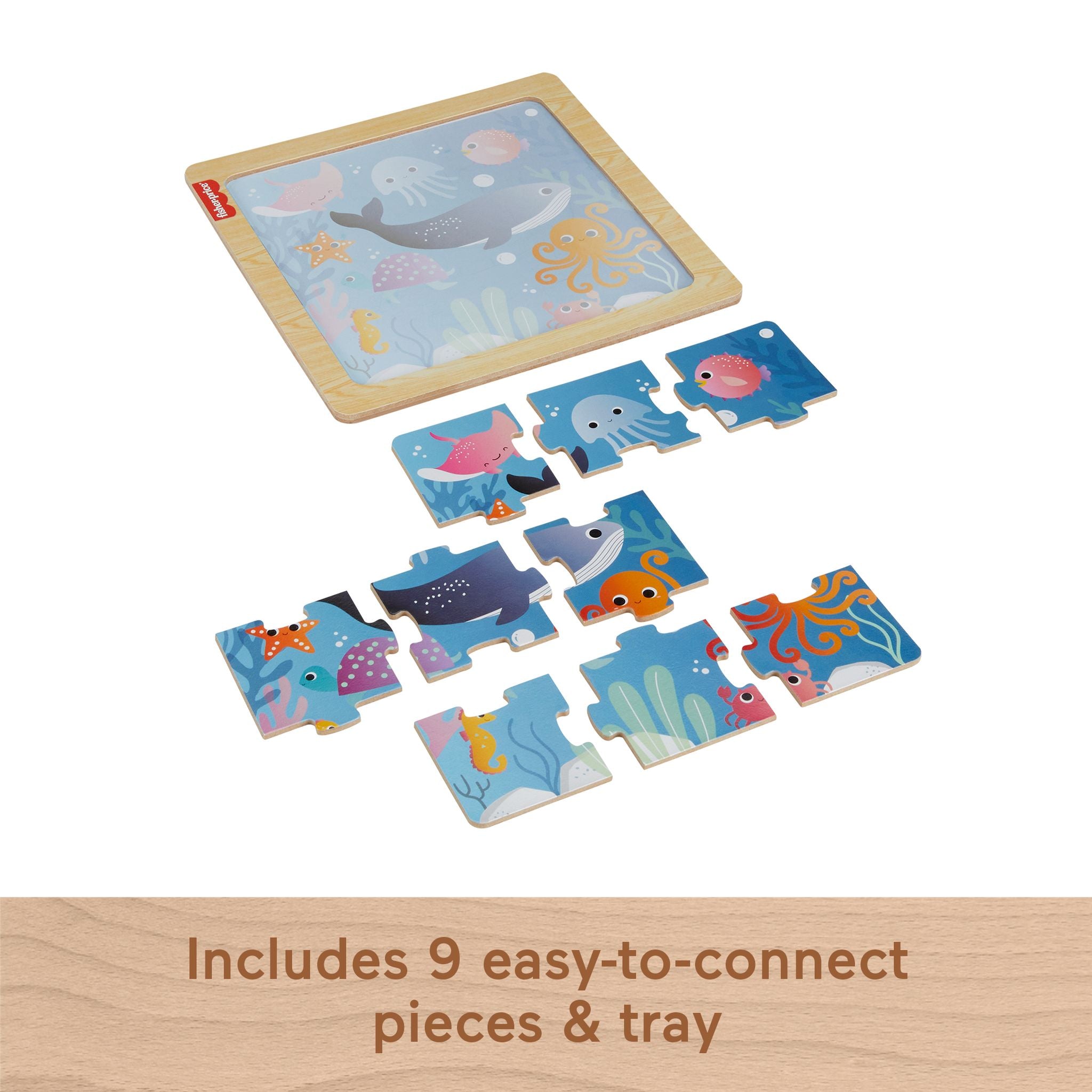 Fisher-Price Wooden Jigsaw Puzzle - Deep Sea Animals