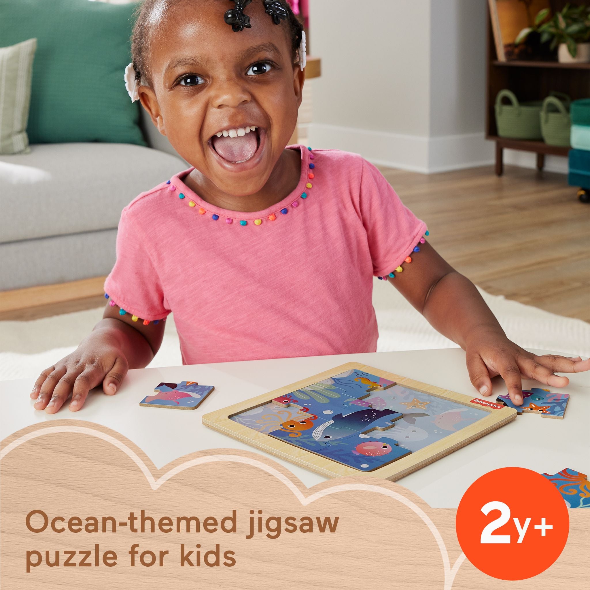 Fisher-Price Wooden Jigsaw Puzzle - Deep Sea Animals