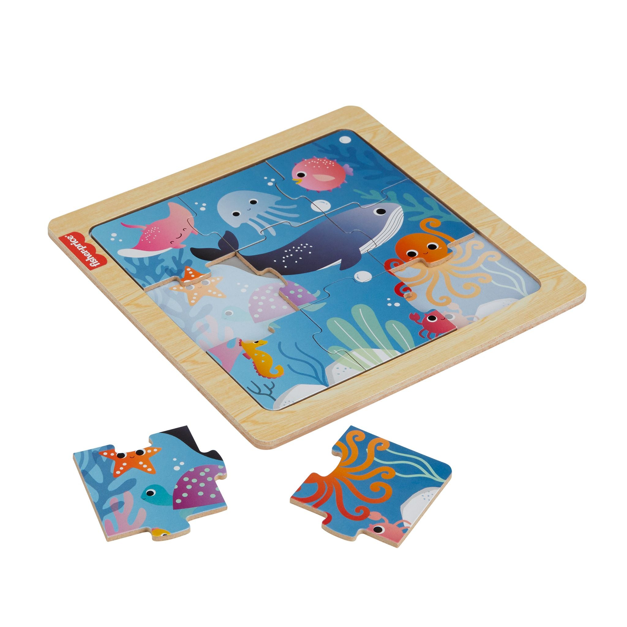 Fisher-Price Wooden Jigsaw Puzzle - Deep Sea Animals