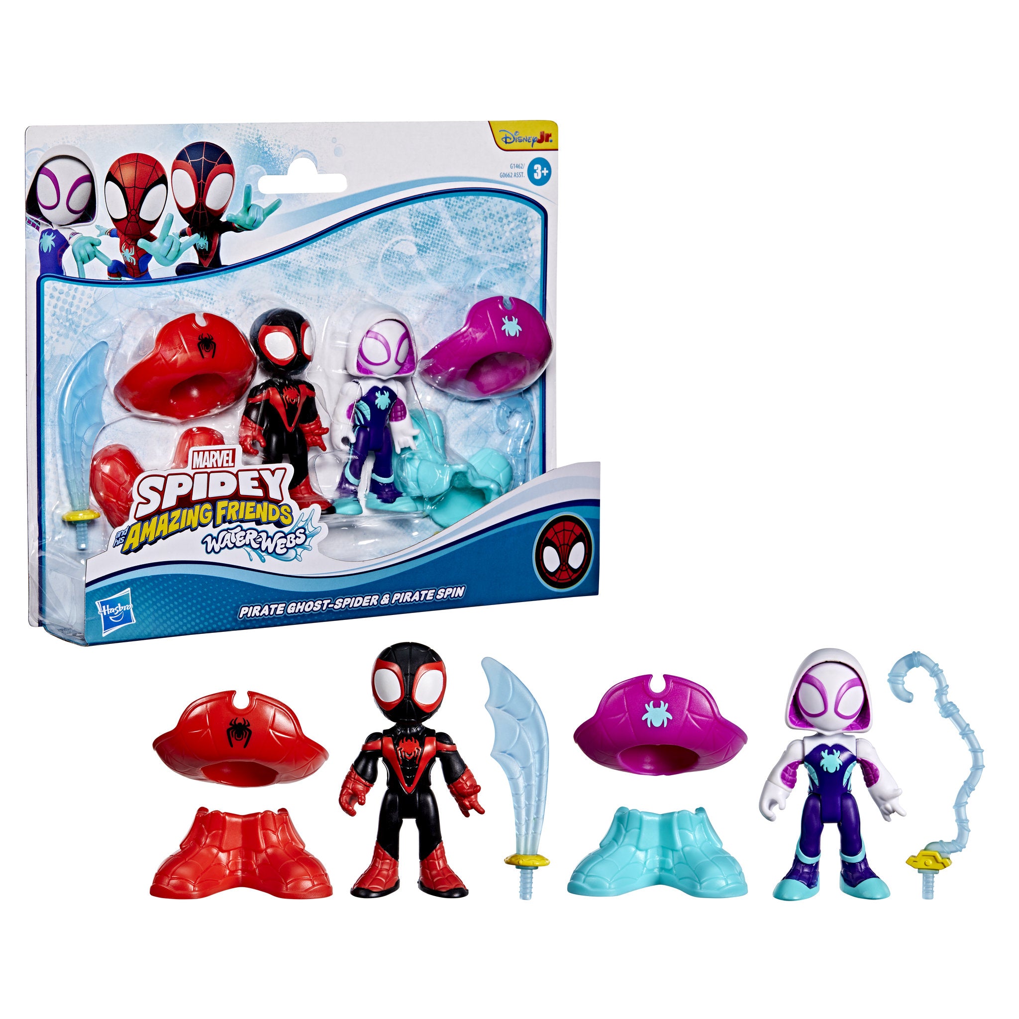 Marvel Spidey and His Amazing Friends 3 Inch Water-Webs 2 Pack Figure - Pirate Spin & Pirate Ghost-Spider
