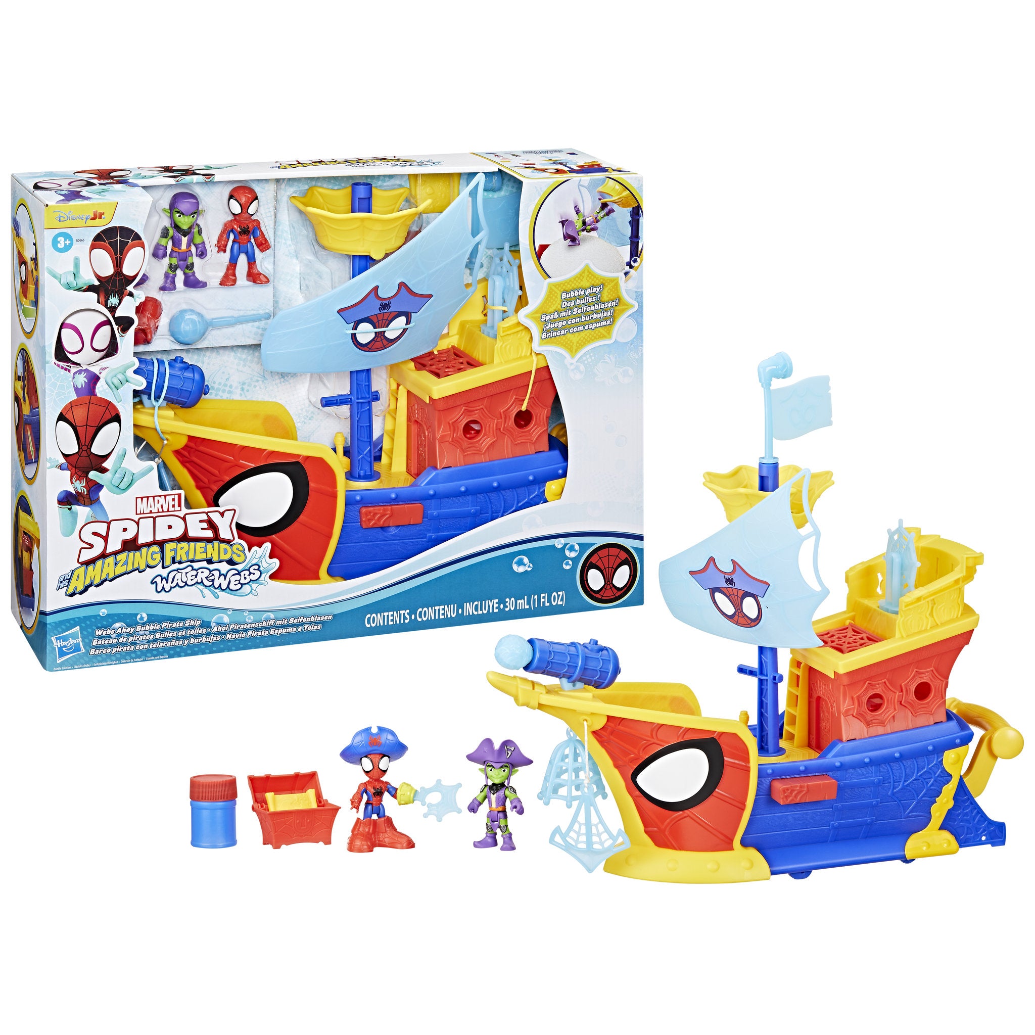 Marvel Spidey and His Amazing Friends Water-Webs Ahoy Bubble Pirate Ship