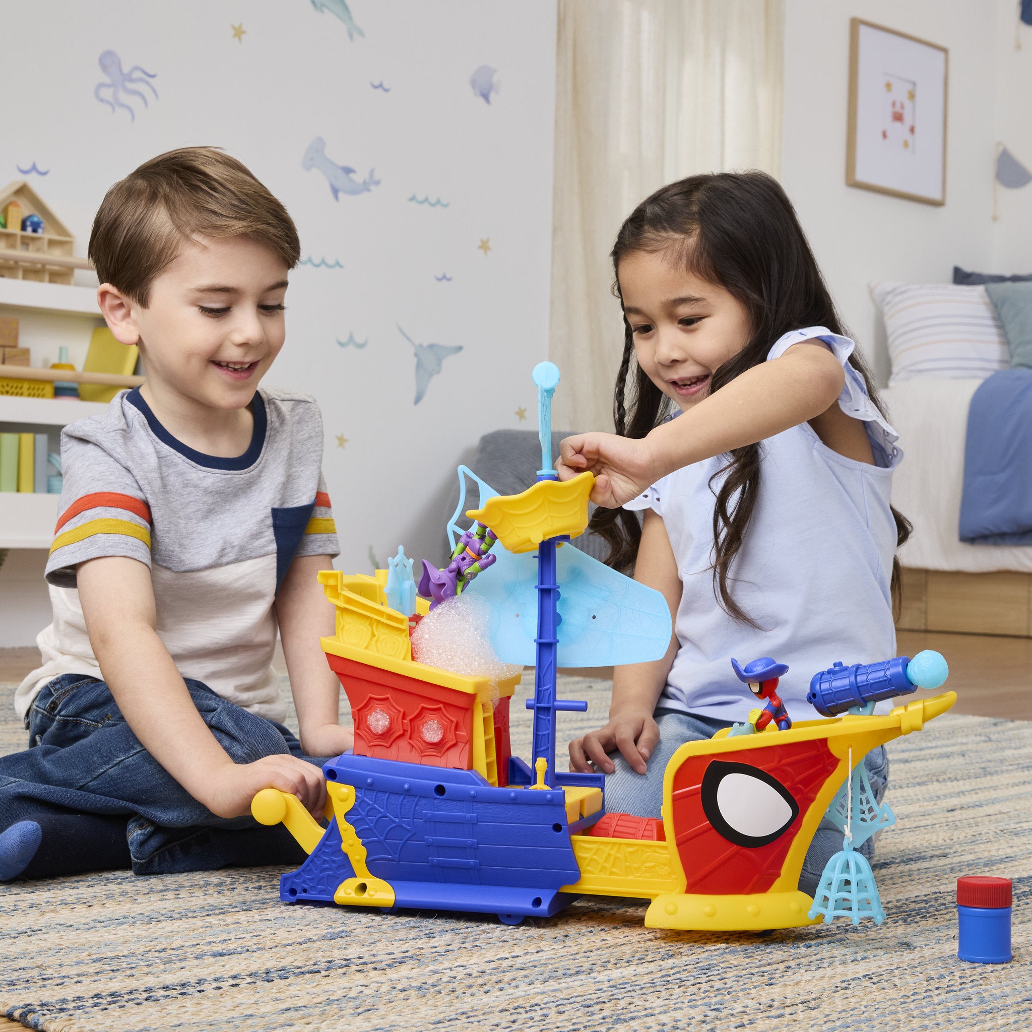 Marvel Spidey and His Amazing Friends Water-Webs Ahoy Bubble Pirate Ship