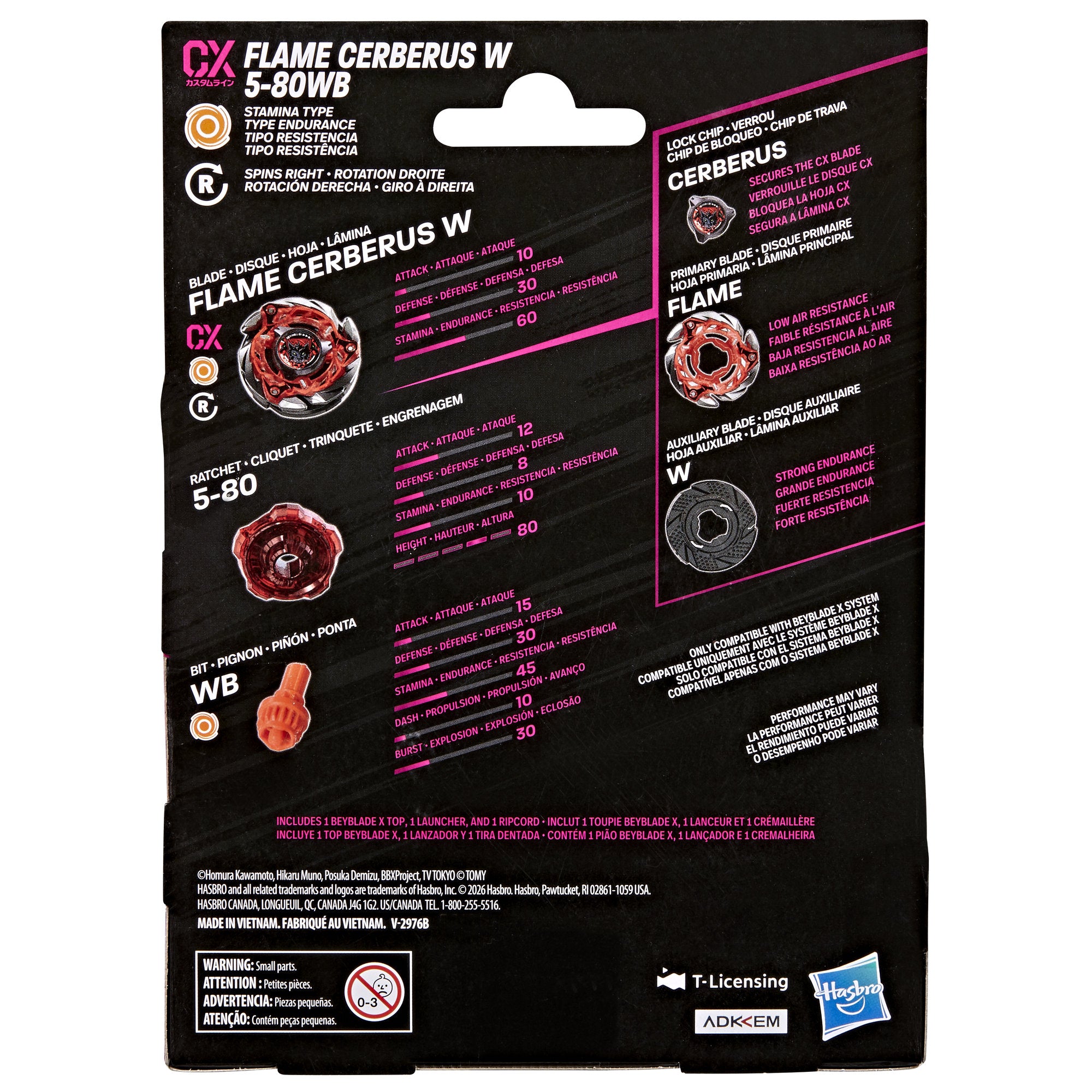 Beyblade X Flame Cerberus W 5-80WB CX Starter Pack
