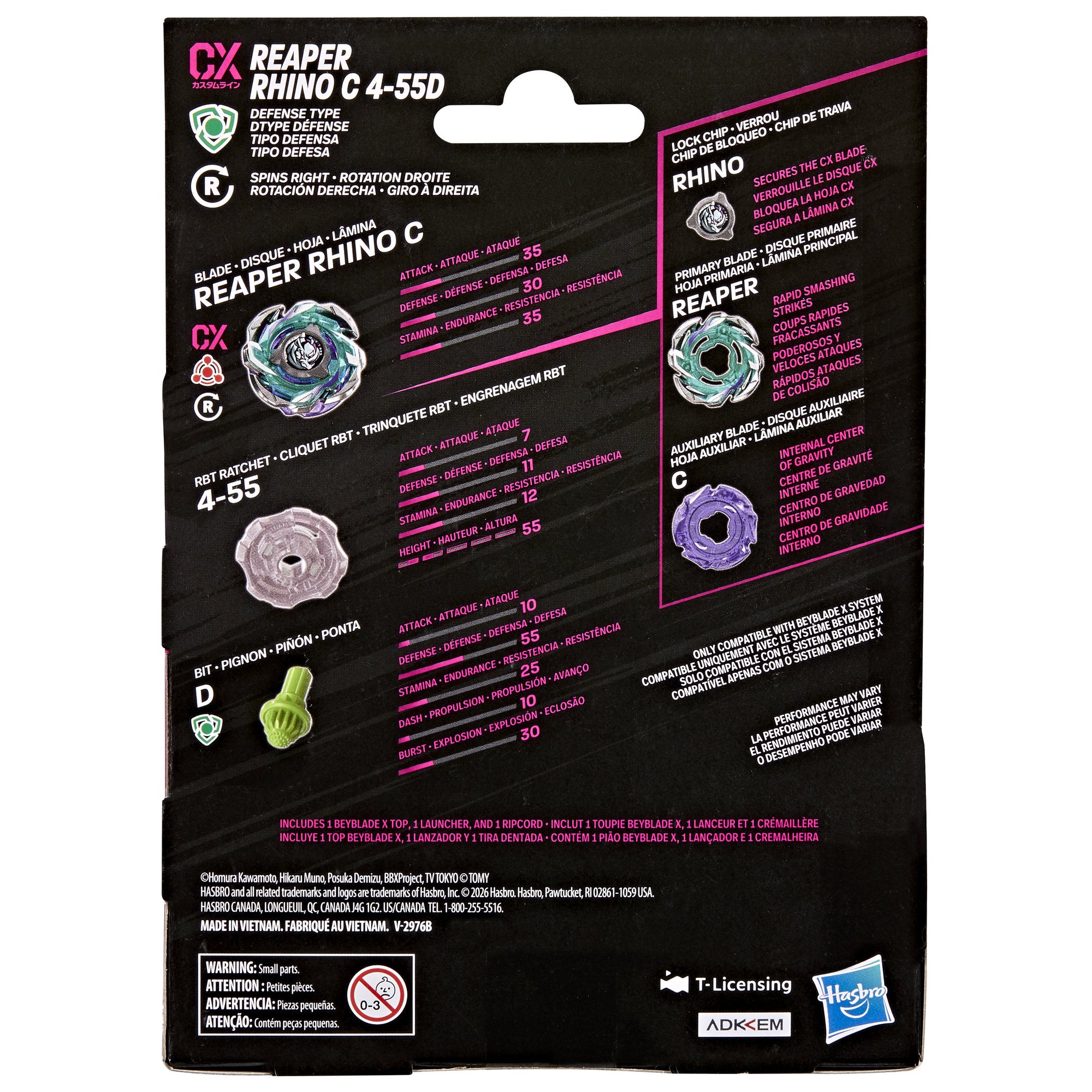 Beyblade X Reaper Rhino C 4-55D CX Starter Pack