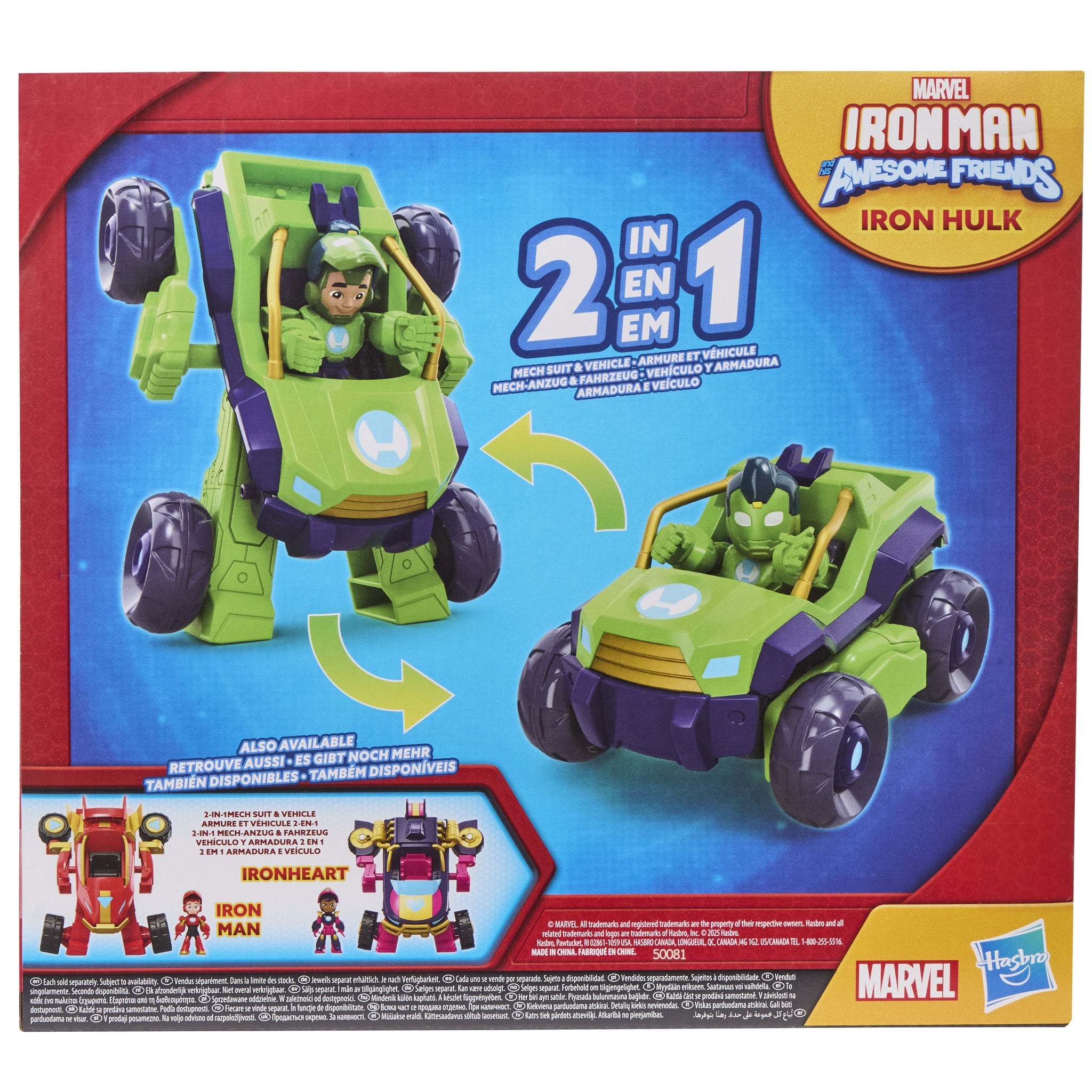 Marvel Iron Man and His Awesome Friends Iron Hulk 2-In-1 Mech Suit & Vehicle