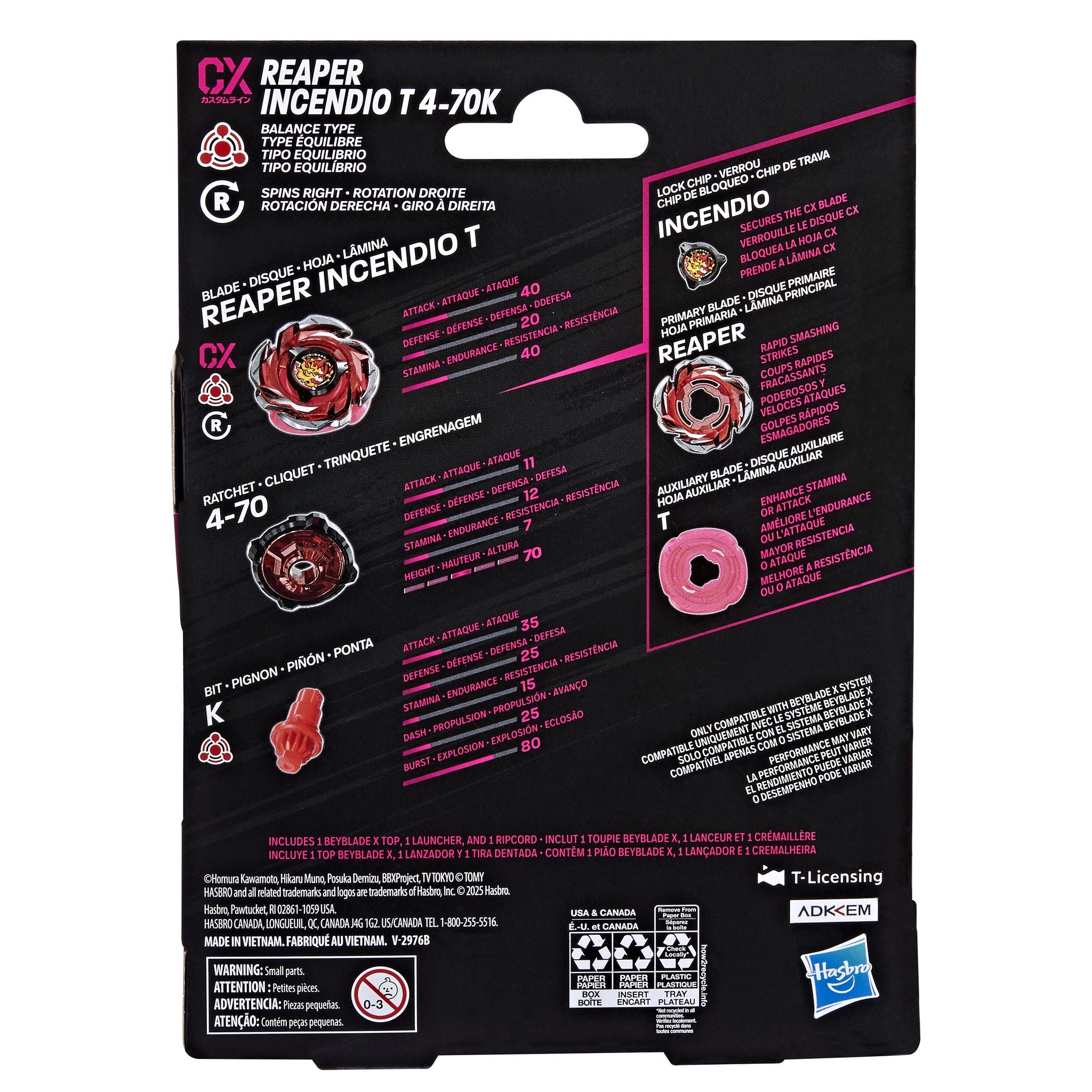 Beyblade X Reaper Incendio T 4-70K CX Starter Pack