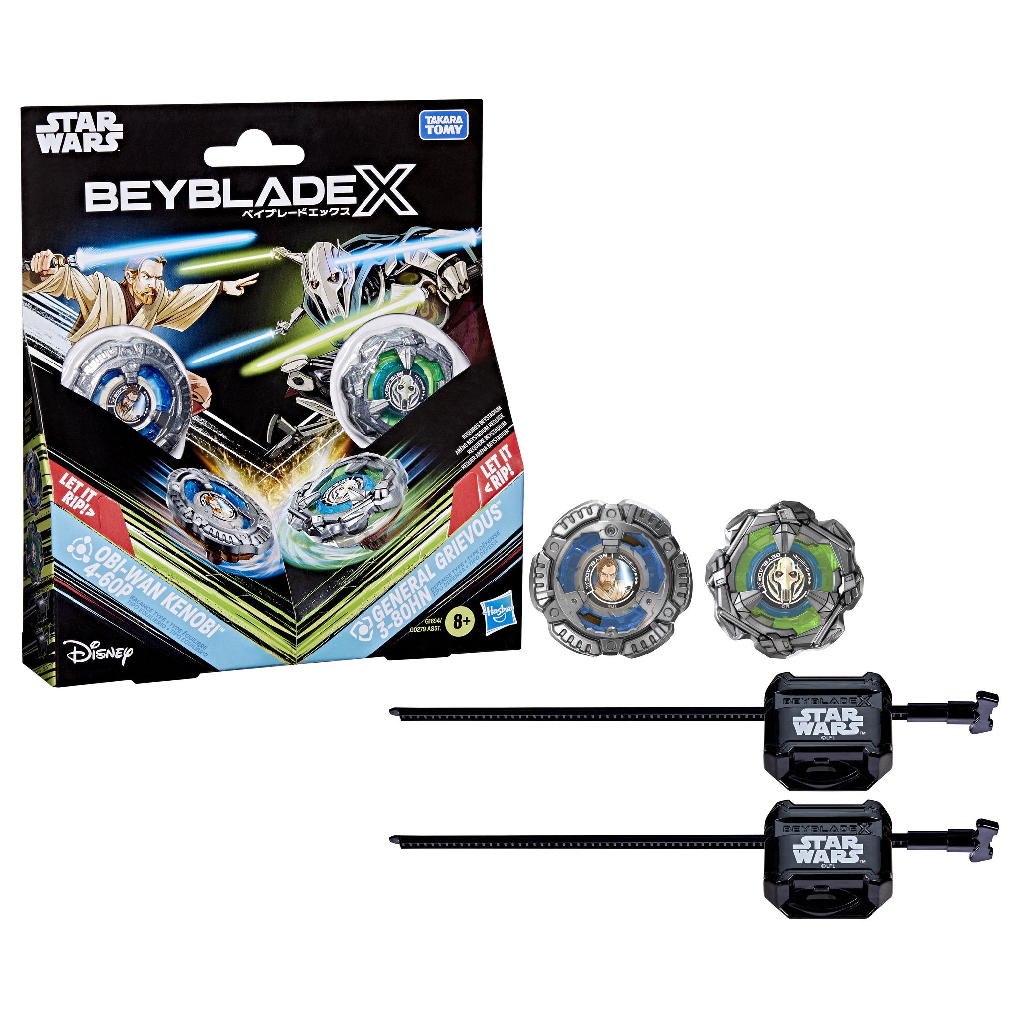 Beyblade X Star Wars Obi-Wan Kenobi 4-60p vs General Grievous 3-80HN 2 Pack