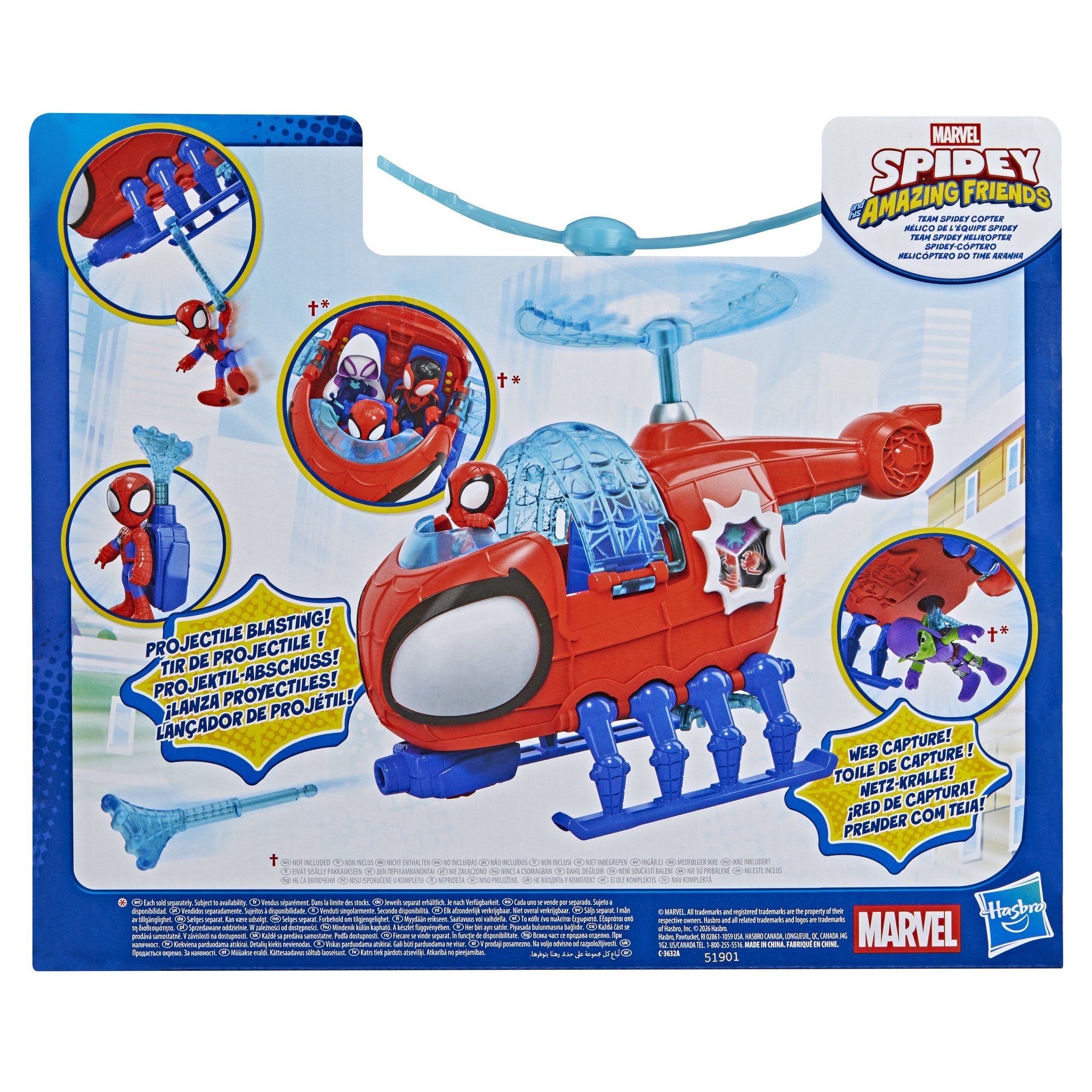 Marvel Spidey And His Amazing Friends Team Spidey - Spidey Copter Vehicle & Figure