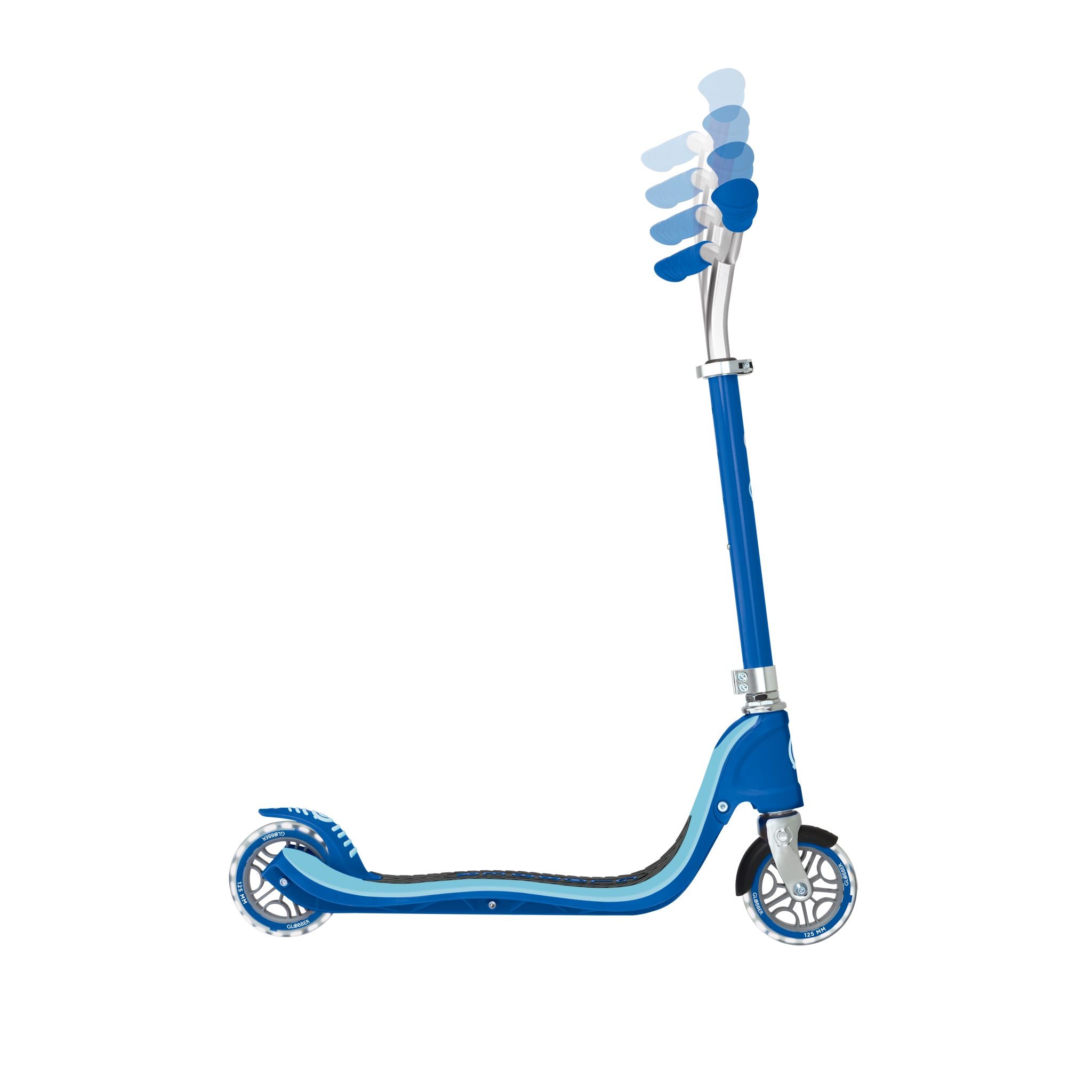 Globber Flow 125 Scooter With Light Up Wheels - Navy Blue