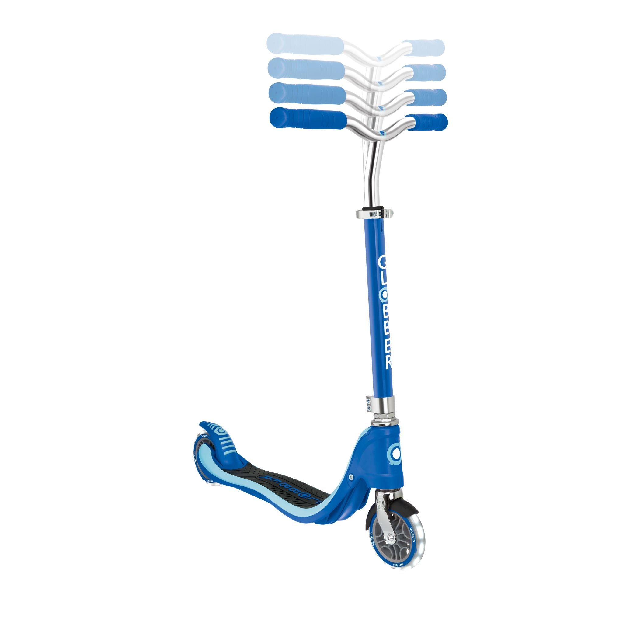 Globber Flow 125 Scooter With Light Up Wheels - Navy Blue