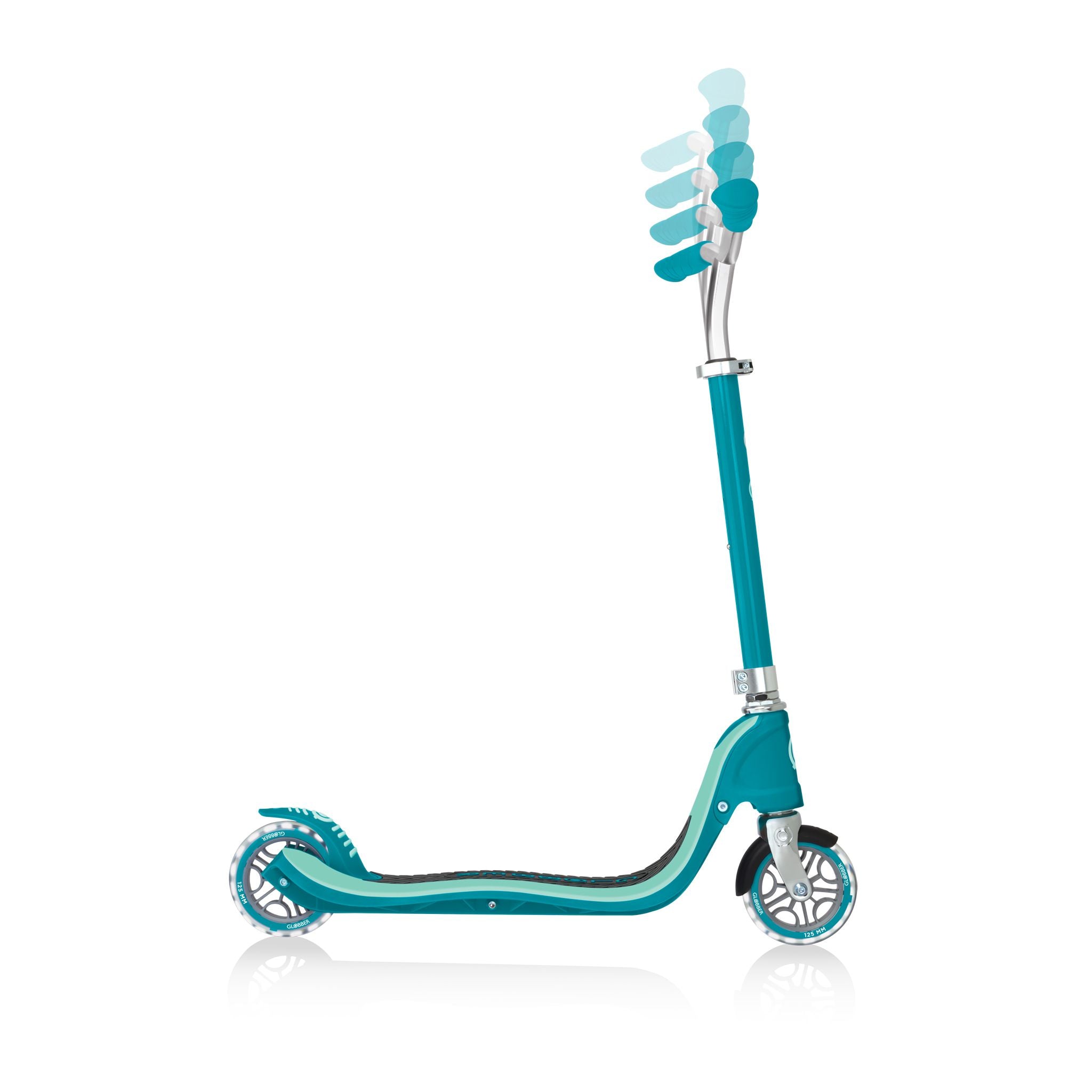 Globber Flow 125 Scooter With Light Up Wheels - Teal