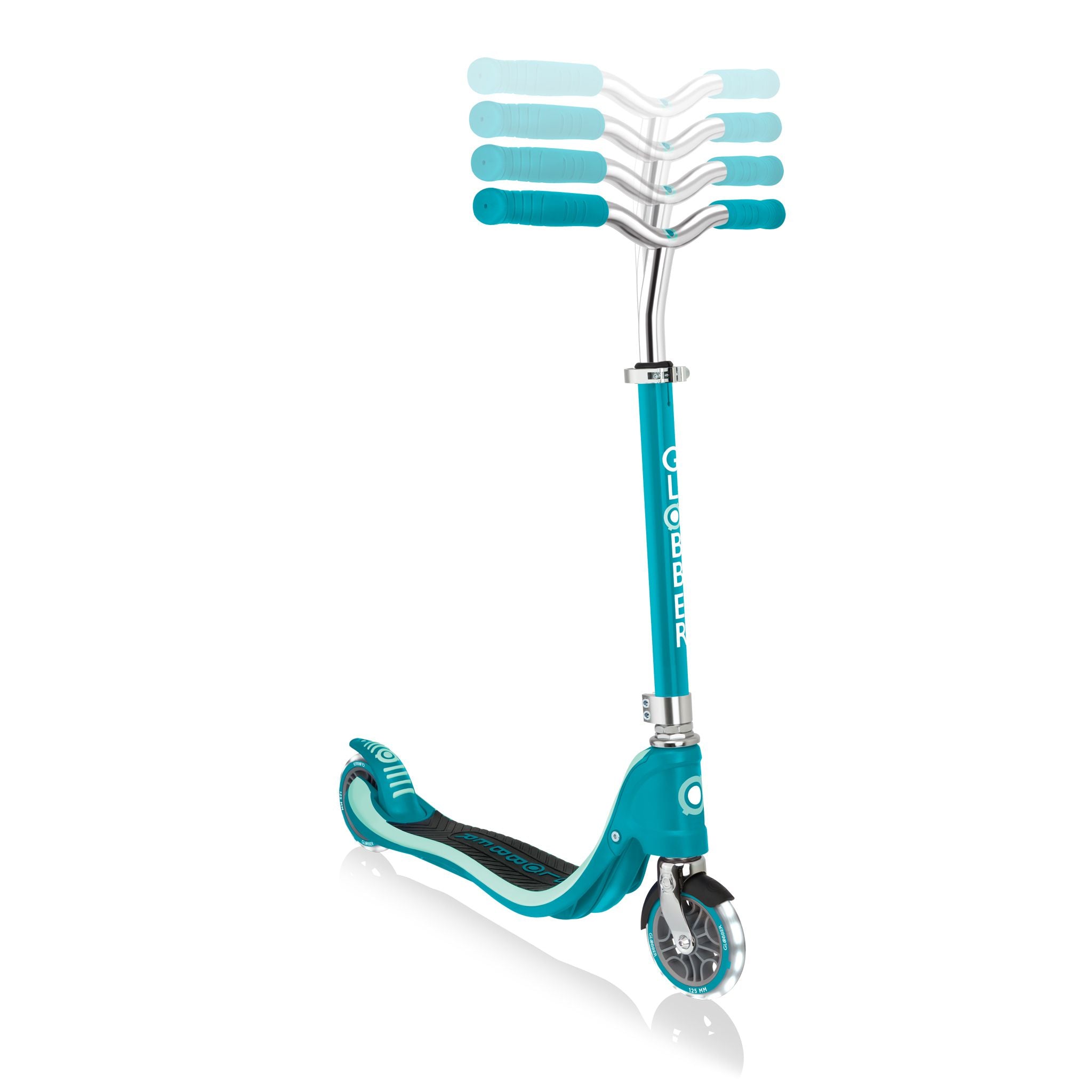 Globber Flow 125 Scooter With Light Up Wheels - Teal