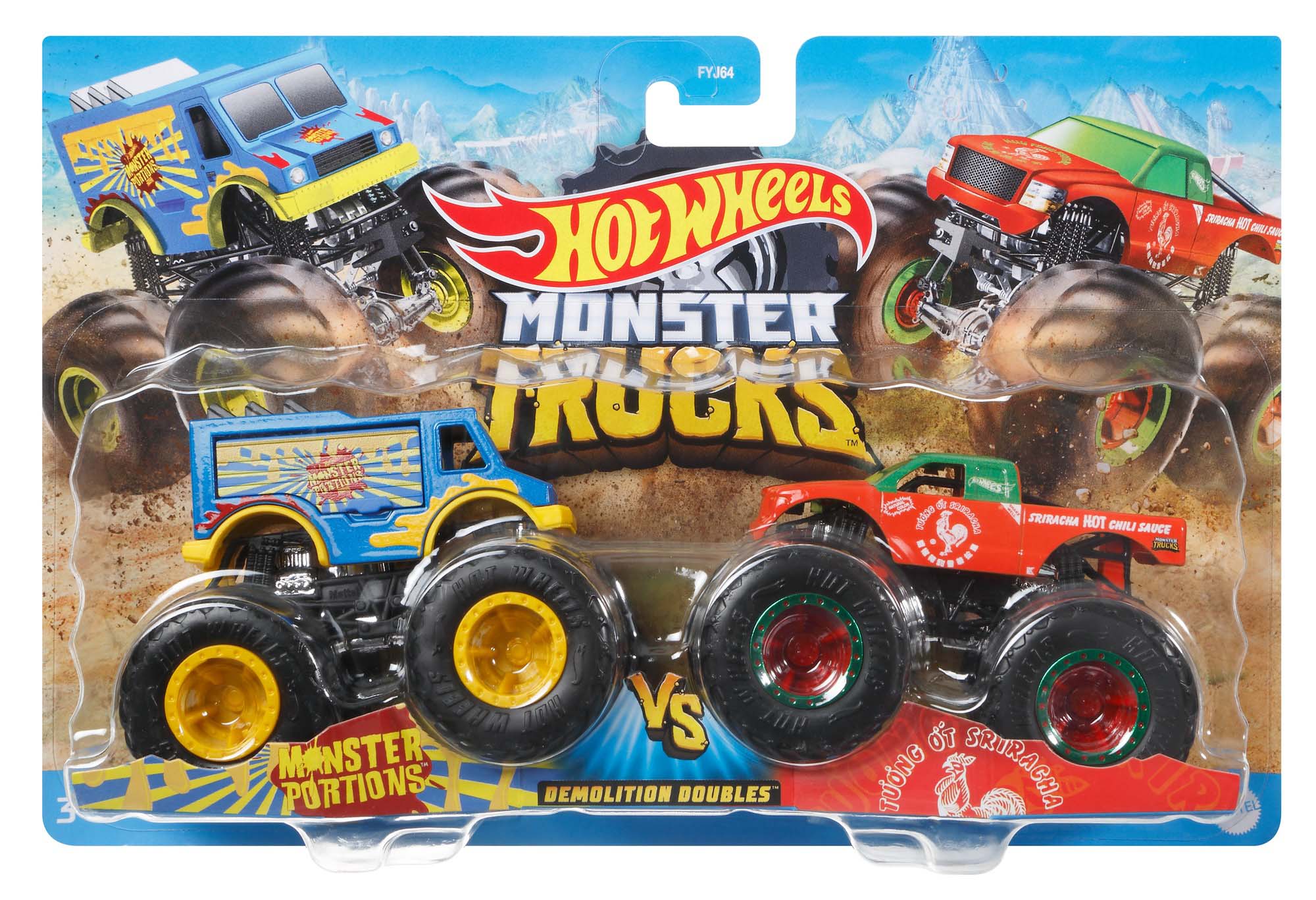 Hot Wheels Monster Trucks 1:64 Demolition Doubles 2 Pack Assorted Styles