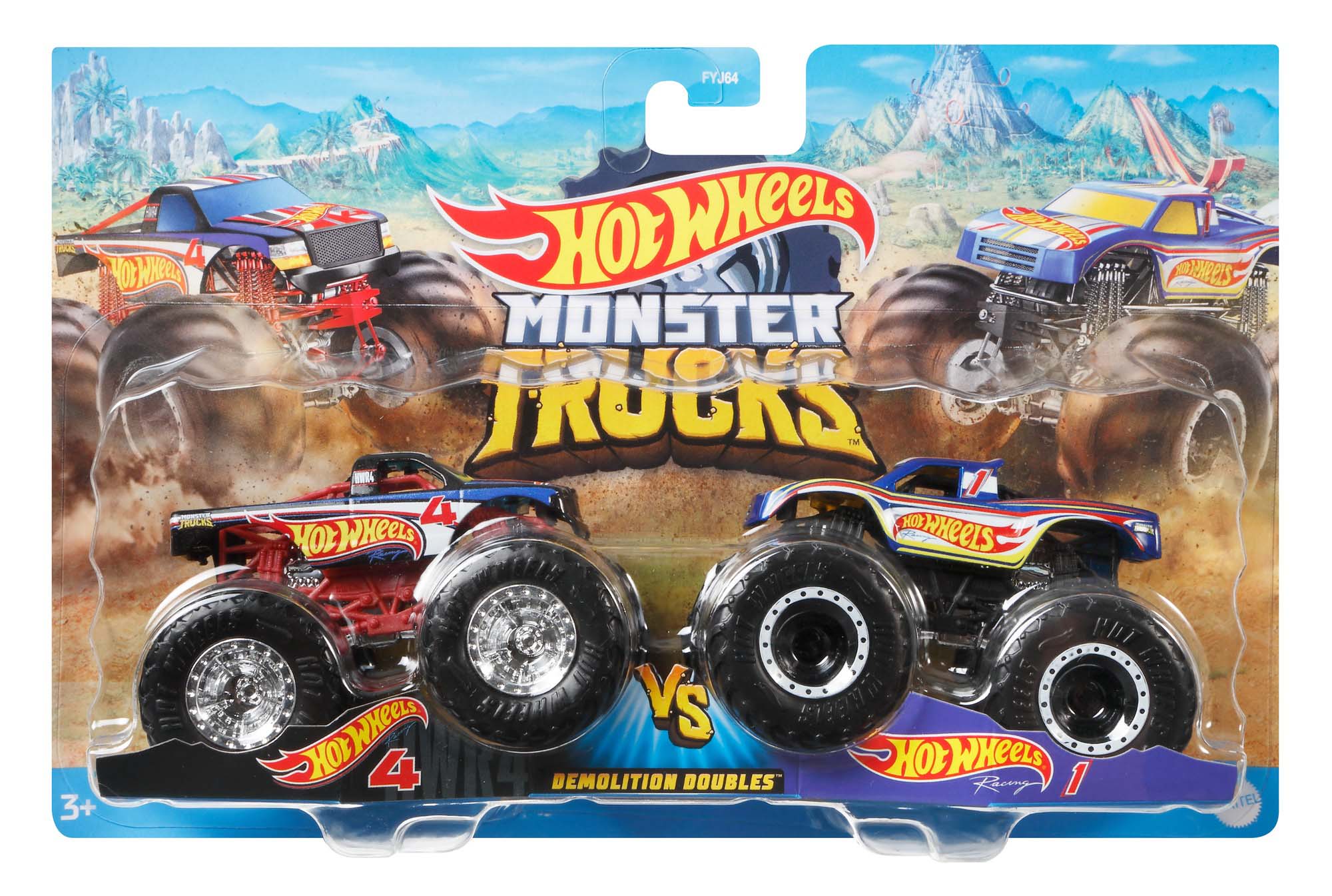 Hot Wheels Monster Trucks 1:64 Demolition Doubles 2 Pack Assorted Styles