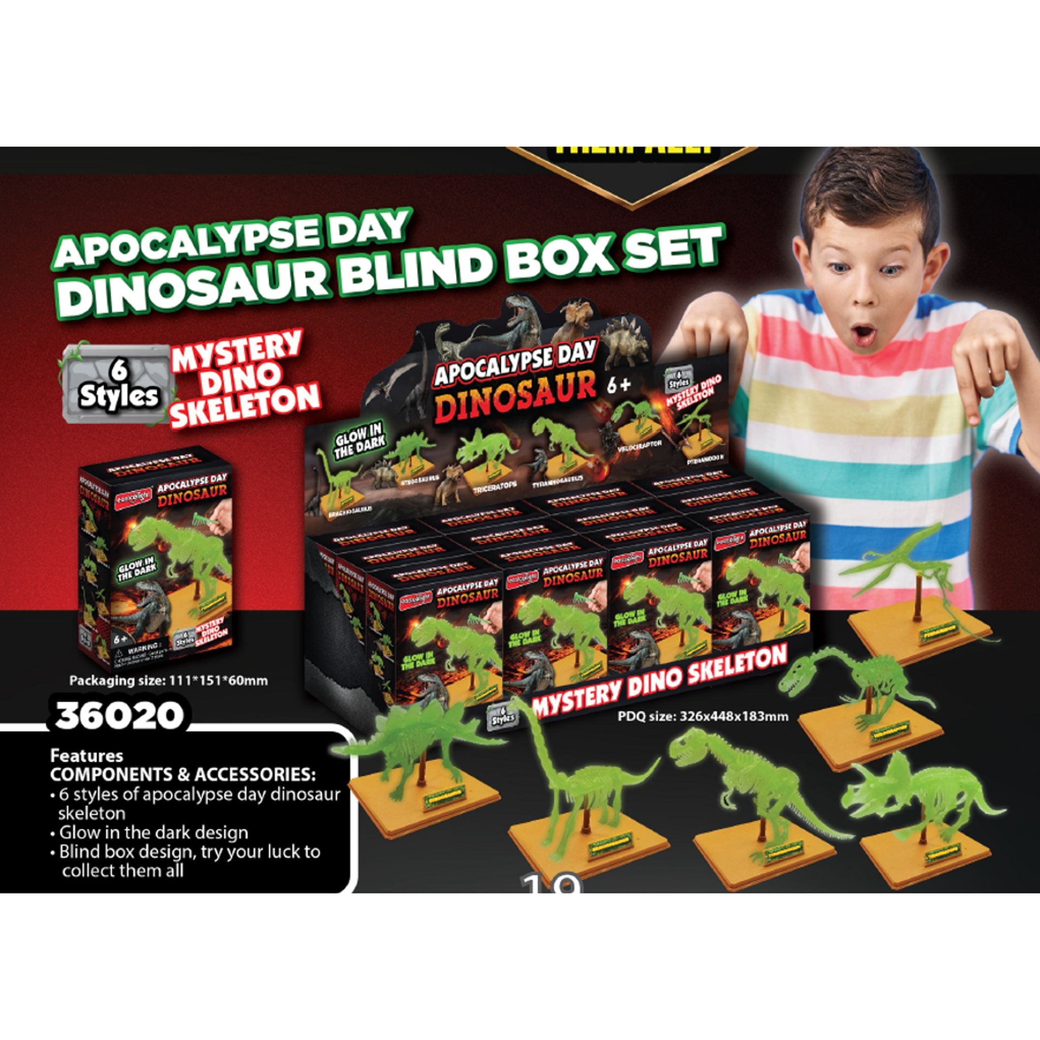 Glow-in-the-Dark Mystery Dino Skeletons Blind Box