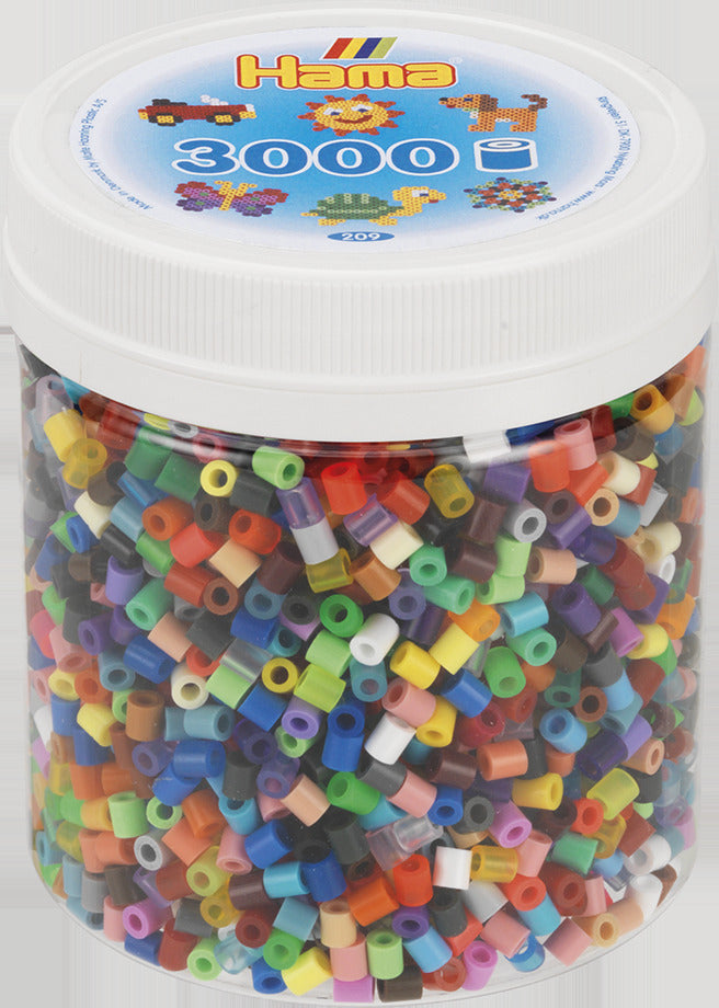 Hama Beads All Colours 3000 Piece Tub