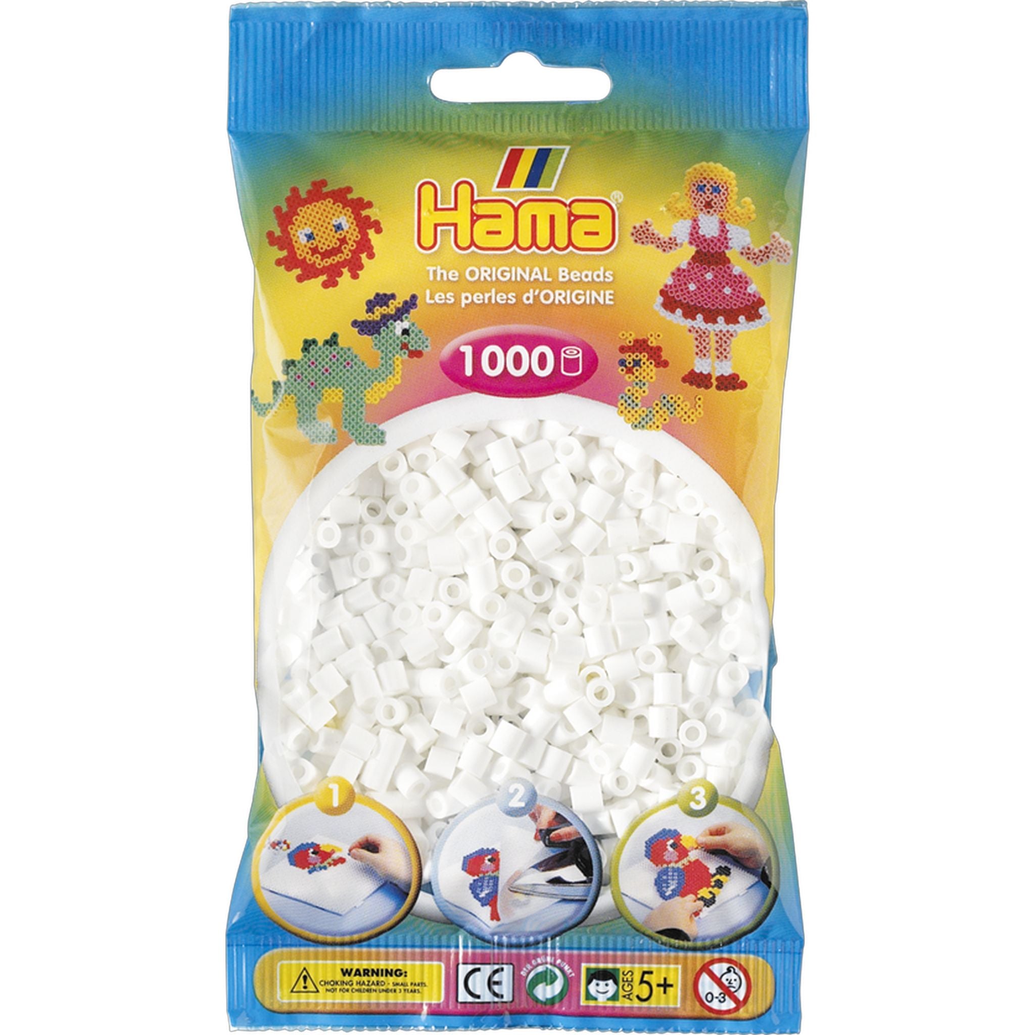 Hama Bead Bag 1000 Pieces - White