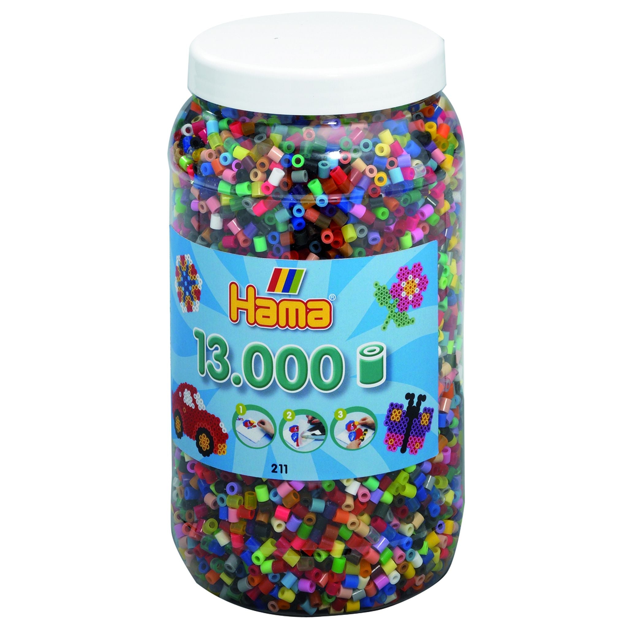 Hama Bead Tubs 13,000 Beads - All Colours