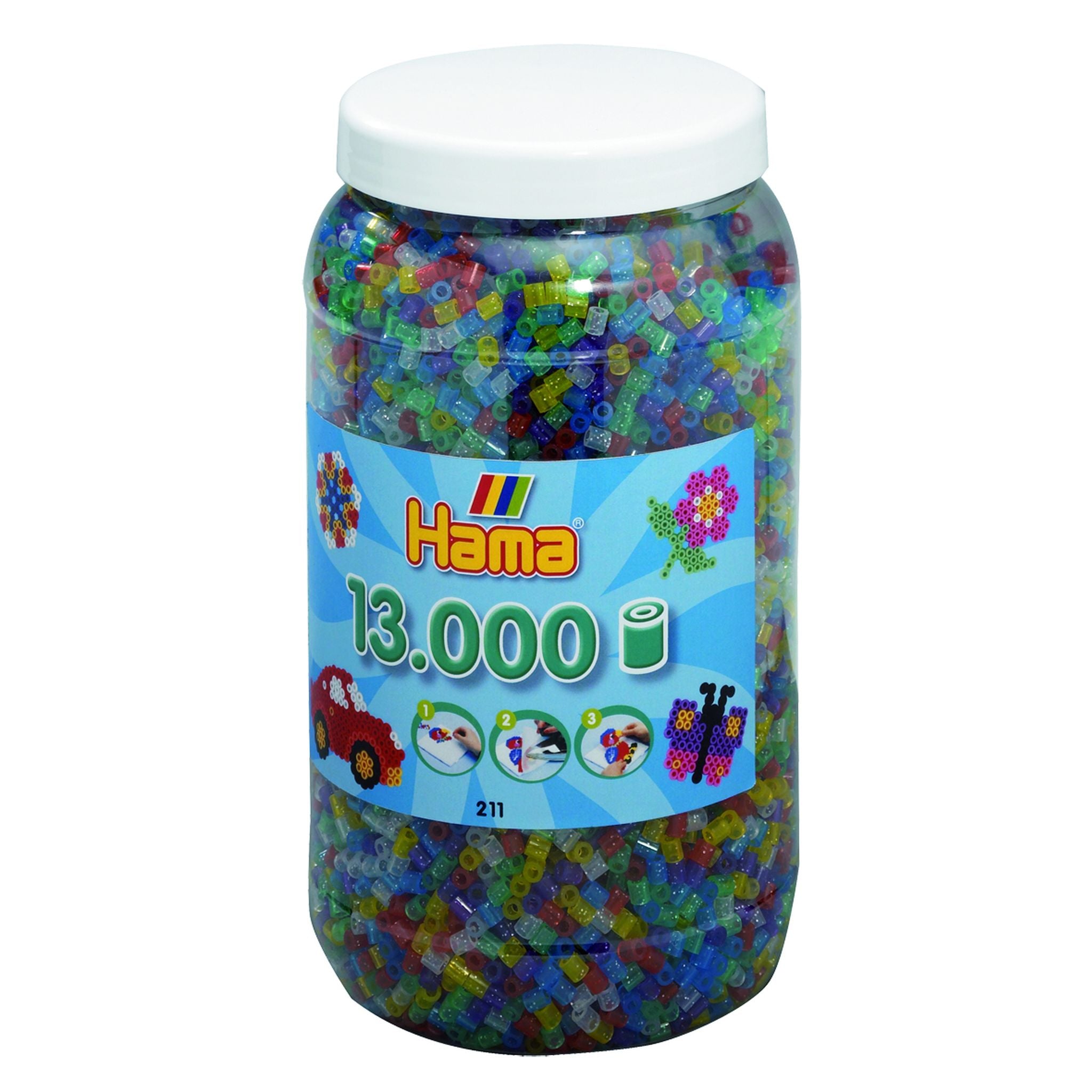 Hama Bead Tubs 13,000 Beads - Glitter Mix