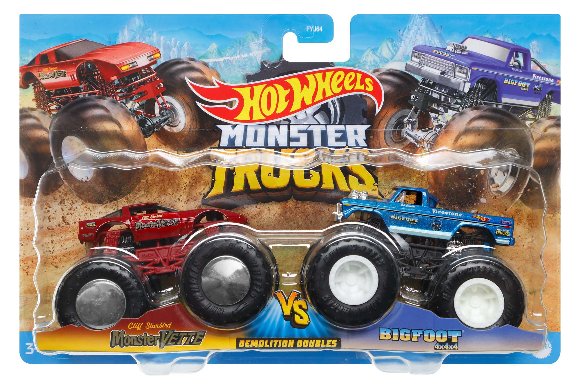 Hot Wheels Monster Trucks 1:64 Demolition Doubles 2 Pack Assorted Styles