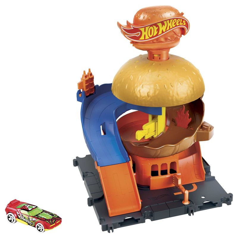 Hot Wheels City Downtown Burger Drive-Thru Playset