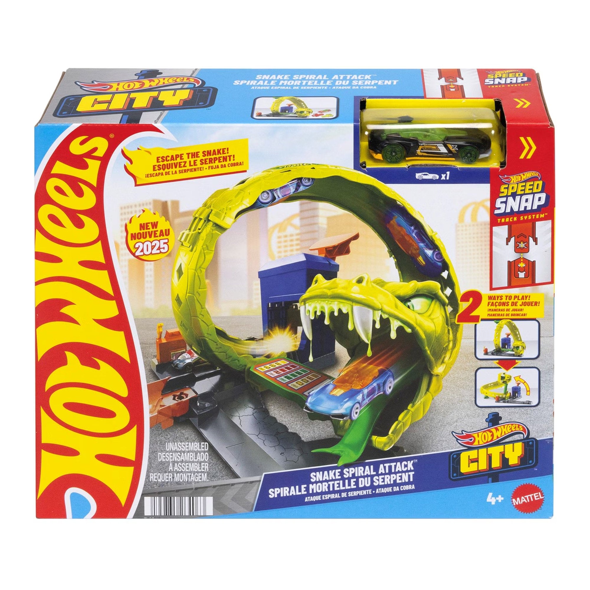 Hot Wheels City Nemesis Snake Spiral Attack Playset
