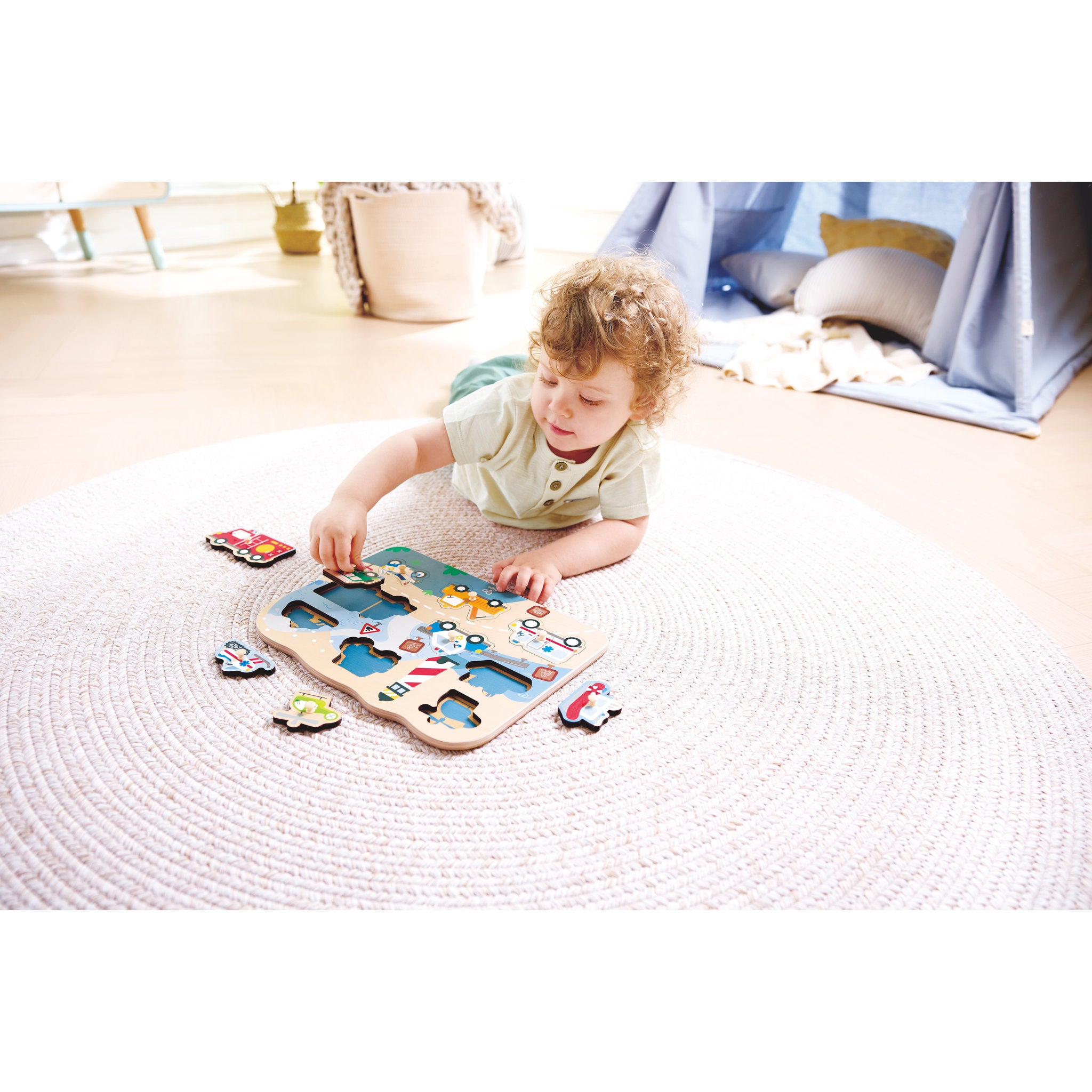 Hape Emergency Vehicles Peg Puzzle