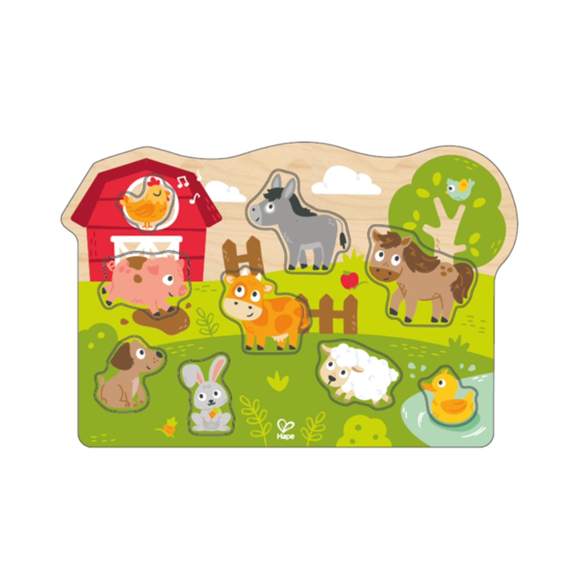 Hape Farm Animals Peg Puzzle - Toyworld Australia