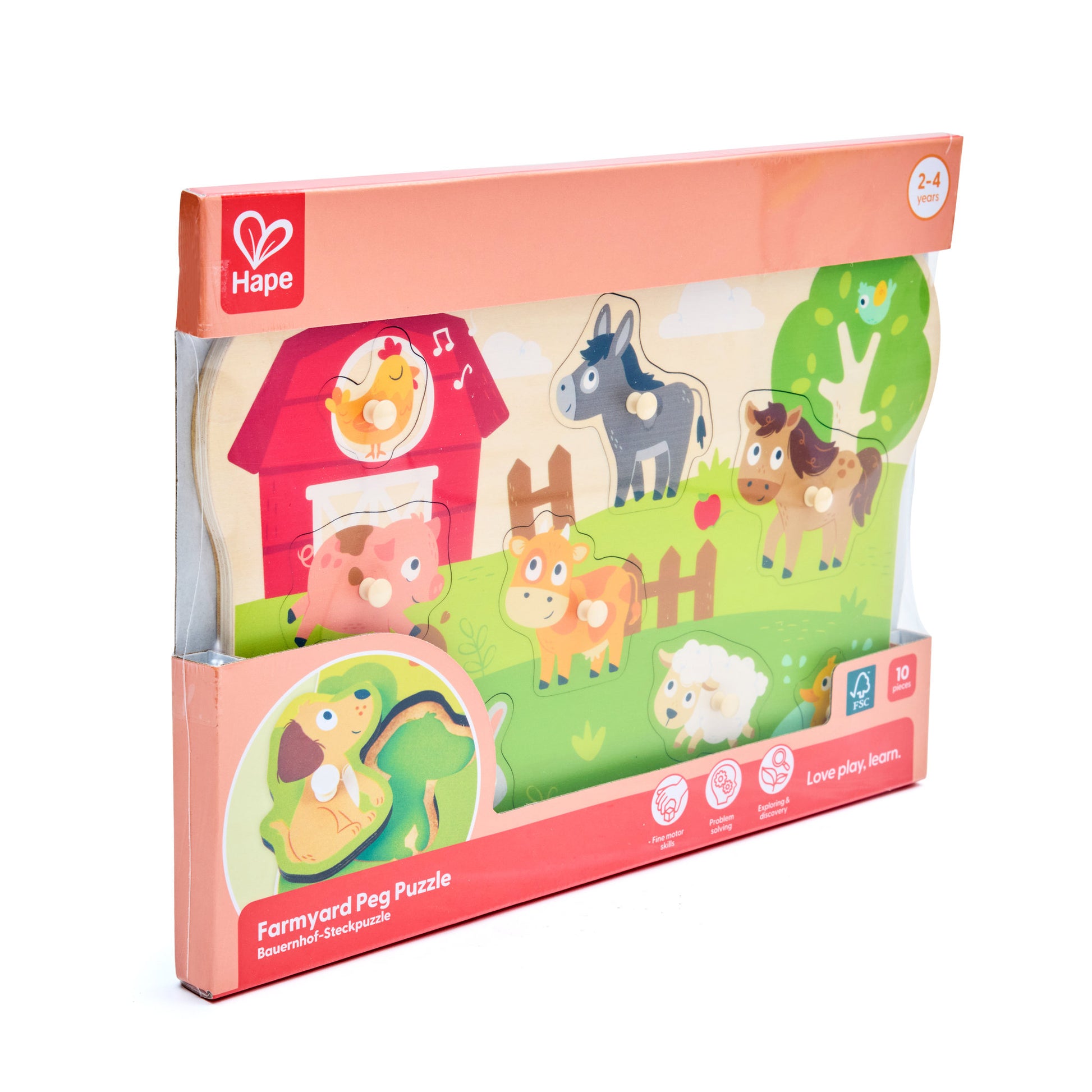 Hape Farm Animals Peg Puzzle - Toyworld Australia