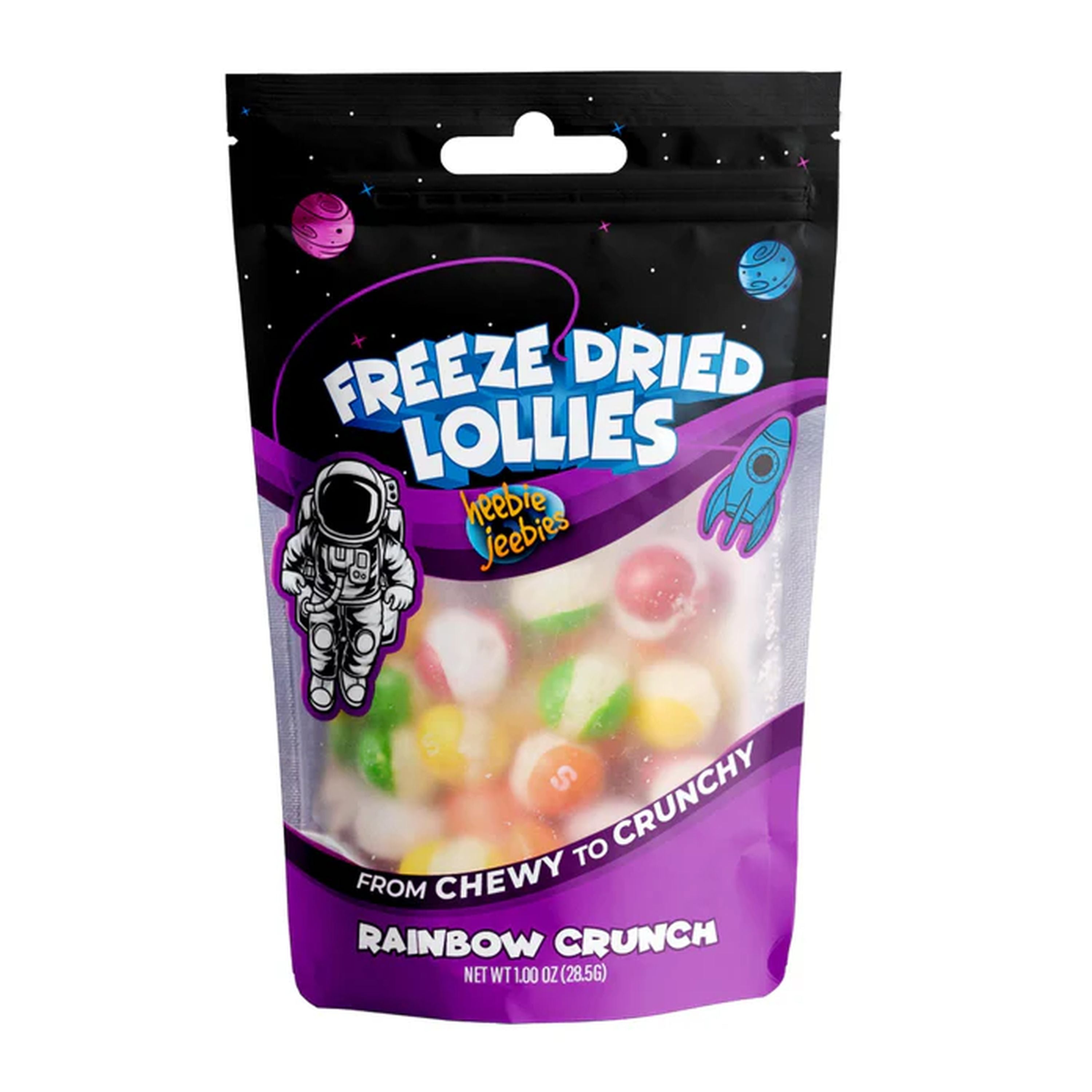 Heebie Jeebies Freeze Dried Lollies - Mini Rainbow Crunch