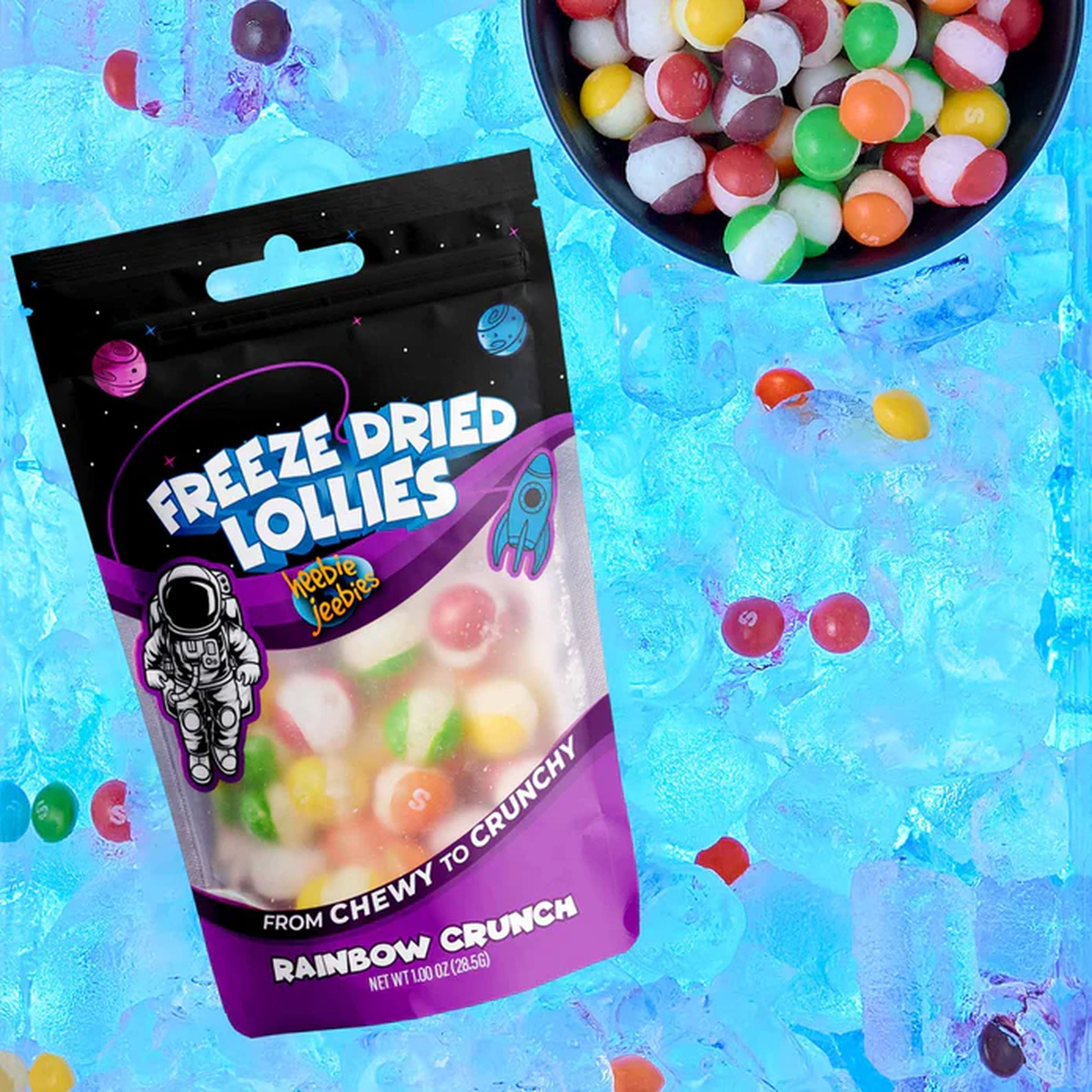 Heebie Jeebies Freeze Dried Lollies - Mini Rainbow Crunch