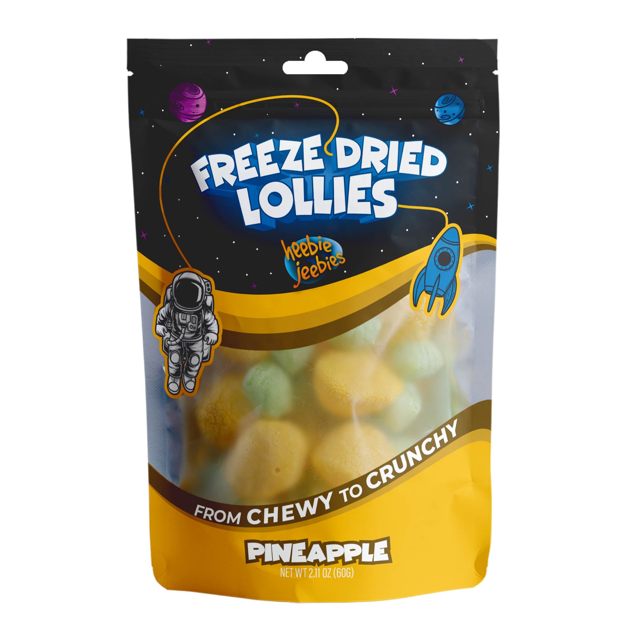 Heebie Jeebies Freeze Dried Lollies - Pineapple
