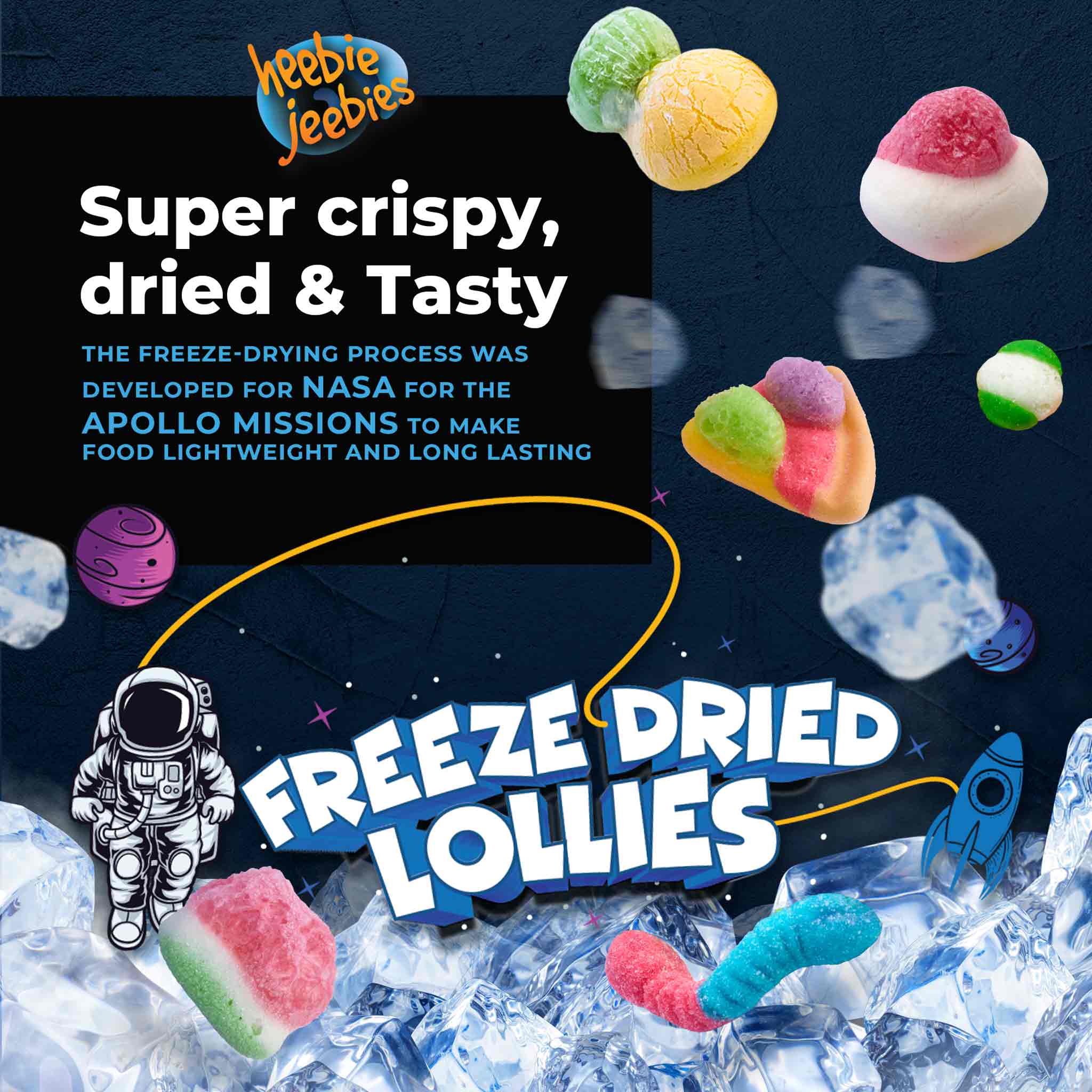 Heebie Jeebies Freeze Dried Lollies - Pineapple