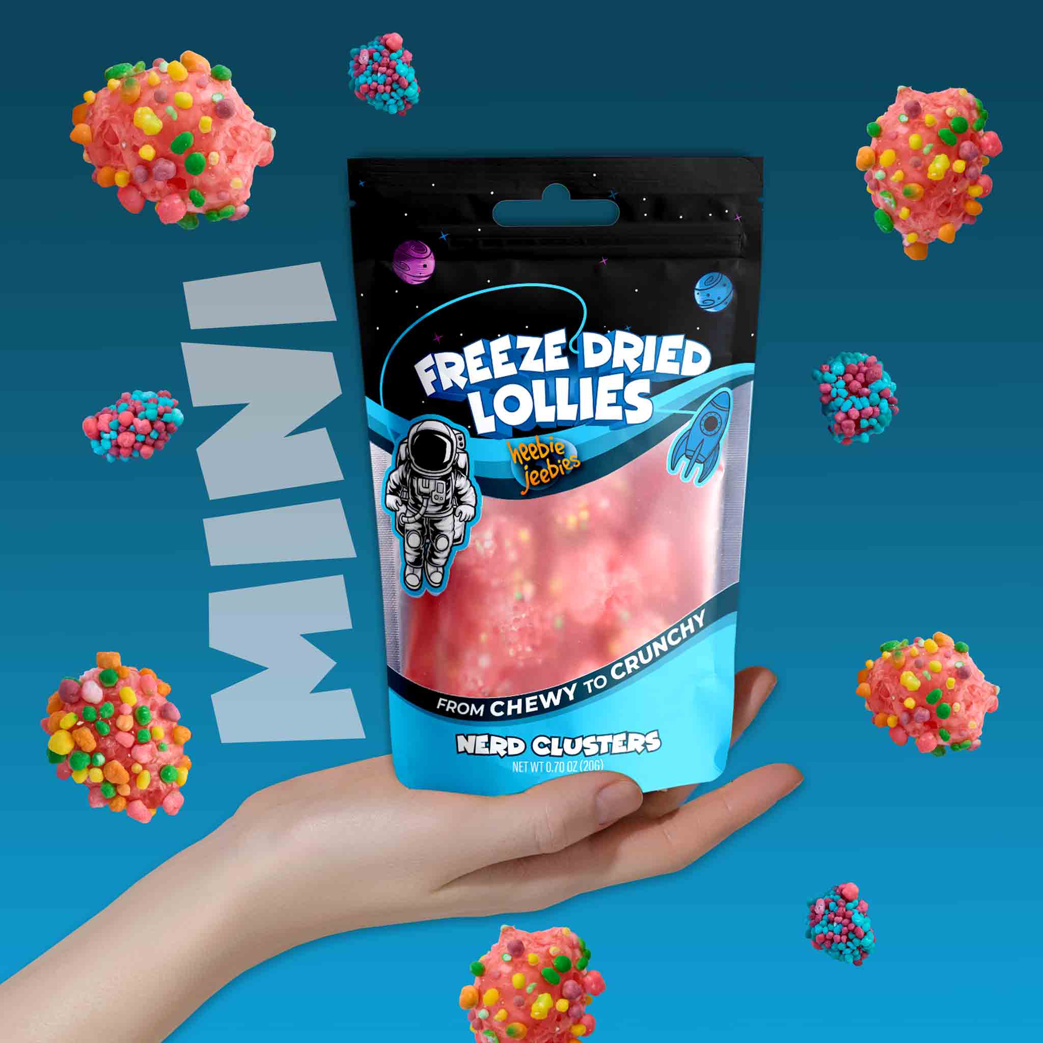 Heebie Jeebies Freeze Dried Lollies - Mini Nerd Clusters