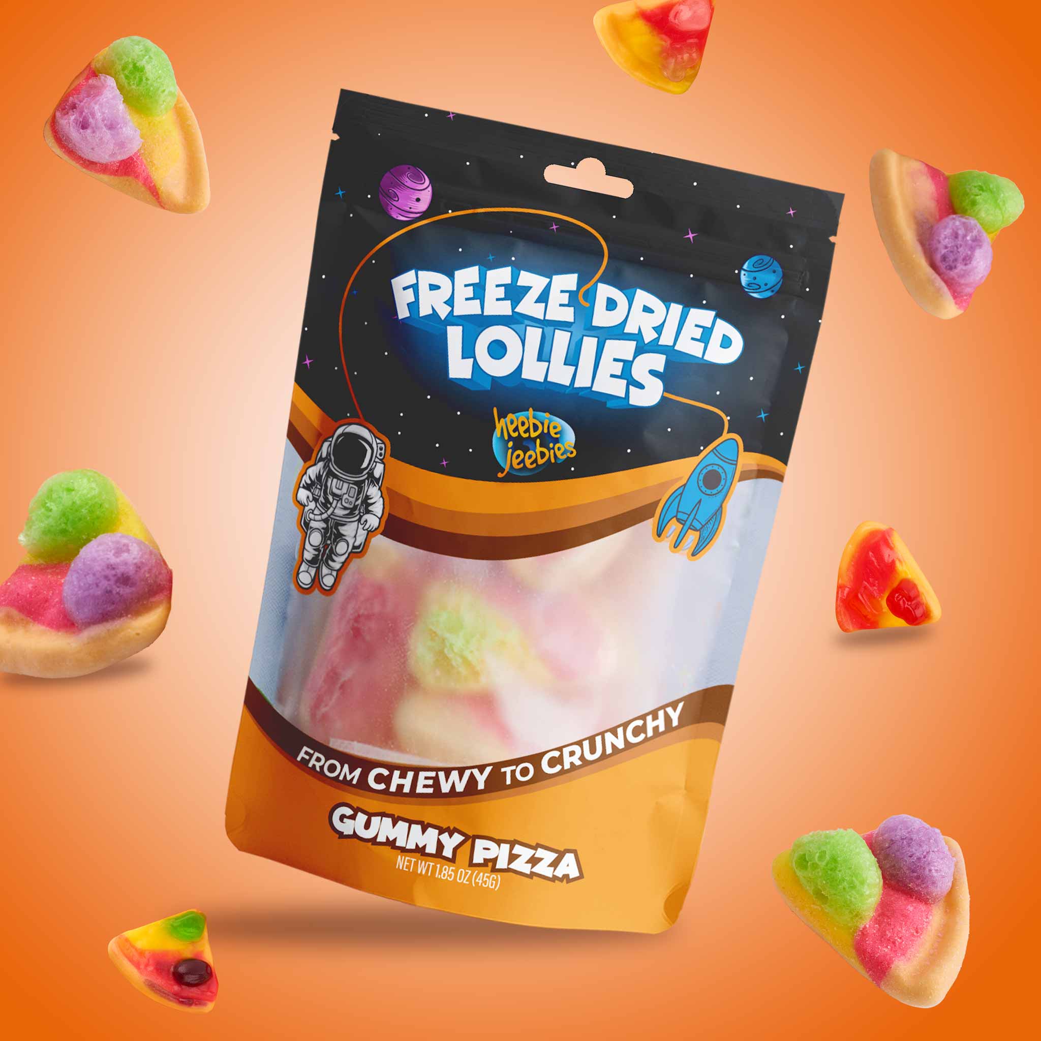 Heebie Jeebies Freeze Dried Lollies - Gummy Pizza