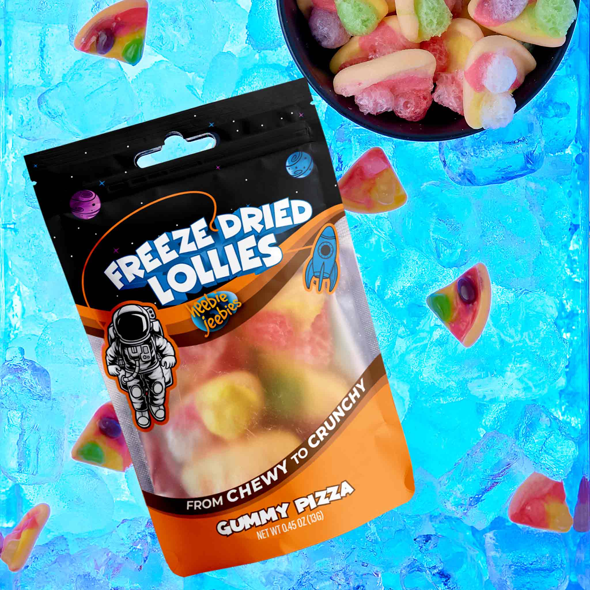 Heebie Jeebies Freeze Dried Lollies - Mini Gummy Pizza