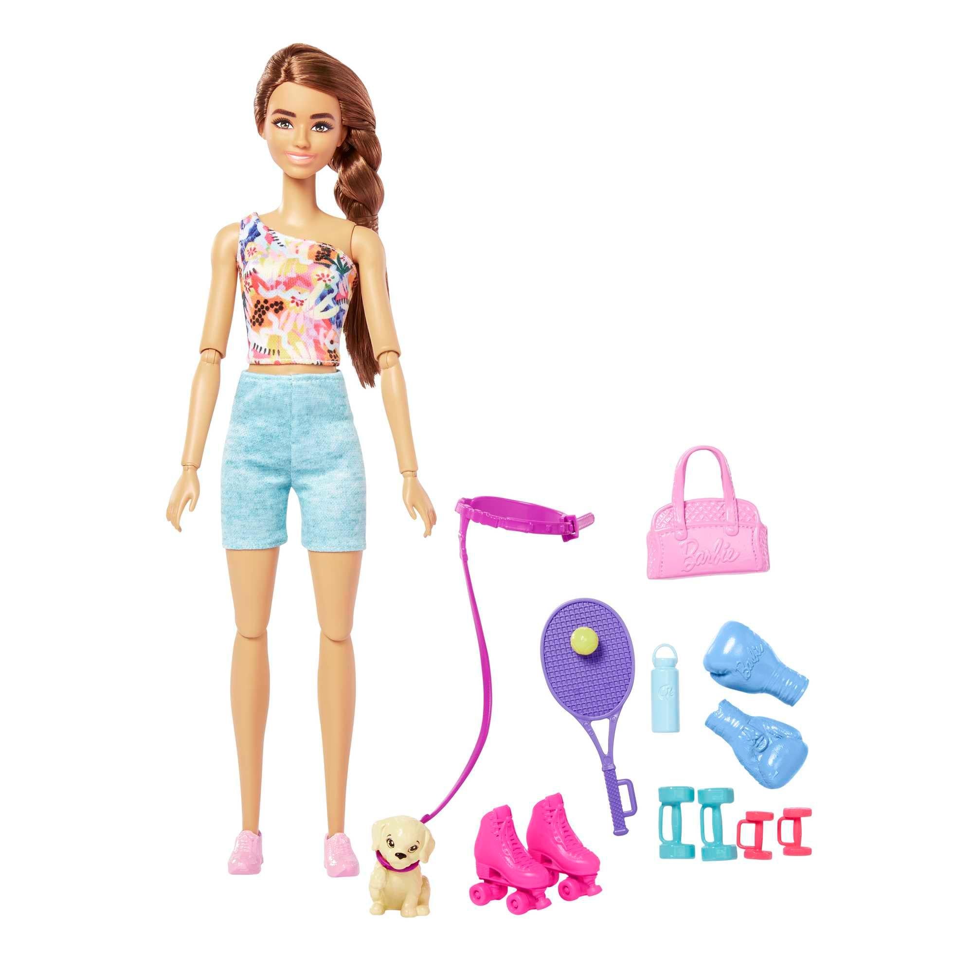 Barbie Wellness Doll With Puppy - Workout