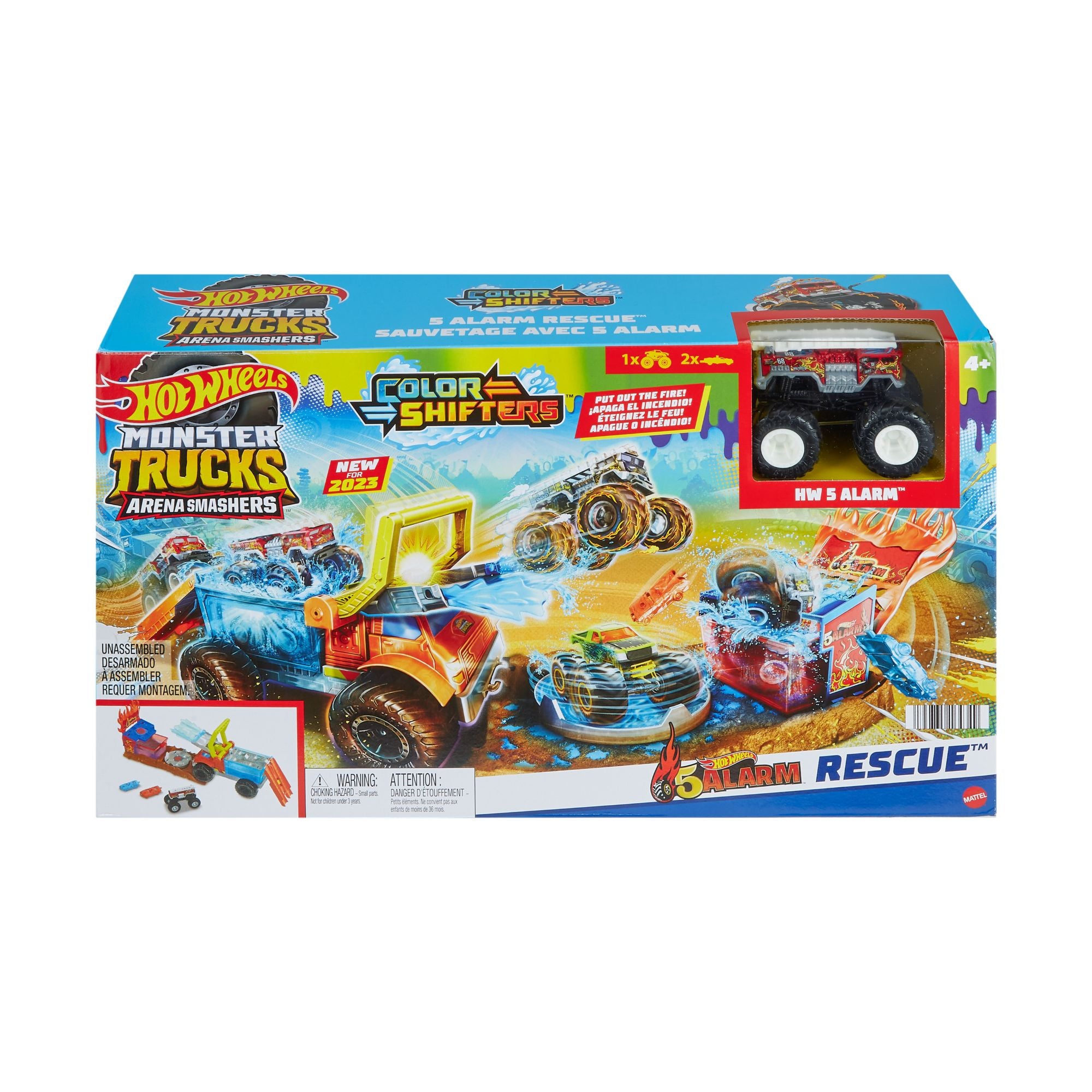 Hot Wheels Monster Truck Alarm Color Shifter Water Blast Arena