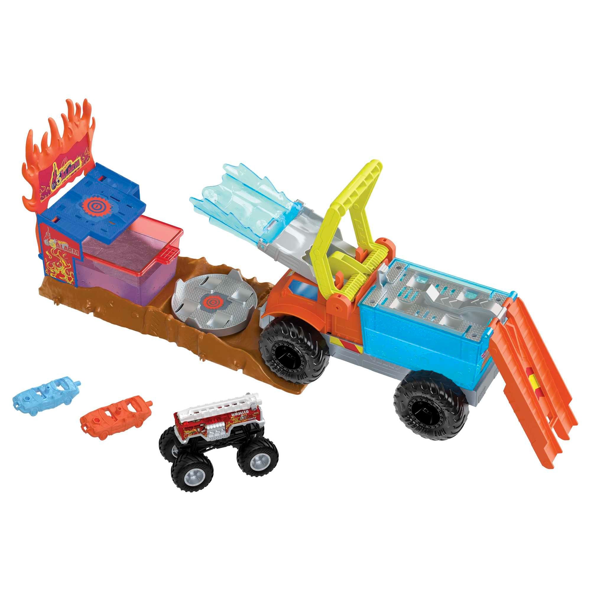 Hot Wheels Monster Truck 5 Alarm Color Shifter Water Blast Arena
