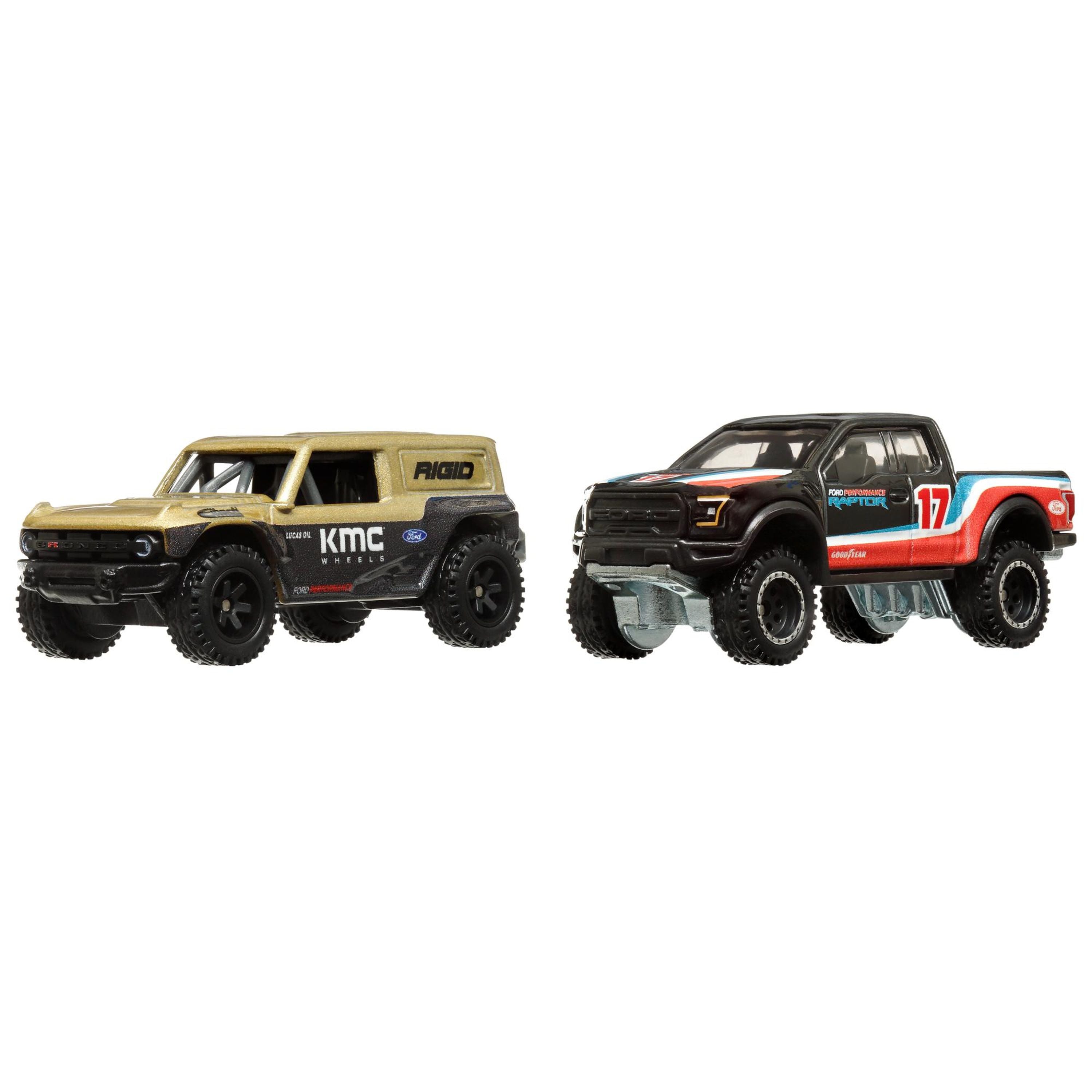 Hot Wheels Premiums Vehicle 2 Pack - Ford Bronco R & 17 Ford F-150 Raptor
