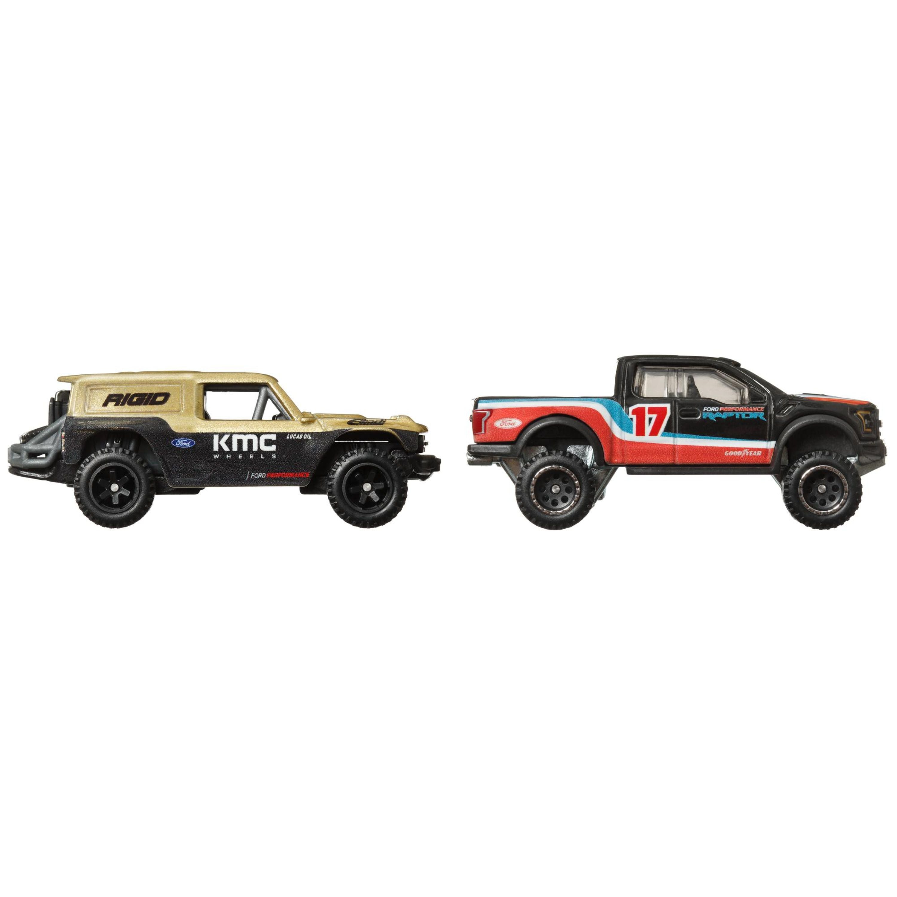 Hot Wheels Premiums Vehicle 2 Pack - Ford Bronco R & 17 Ford F-150 Raptor