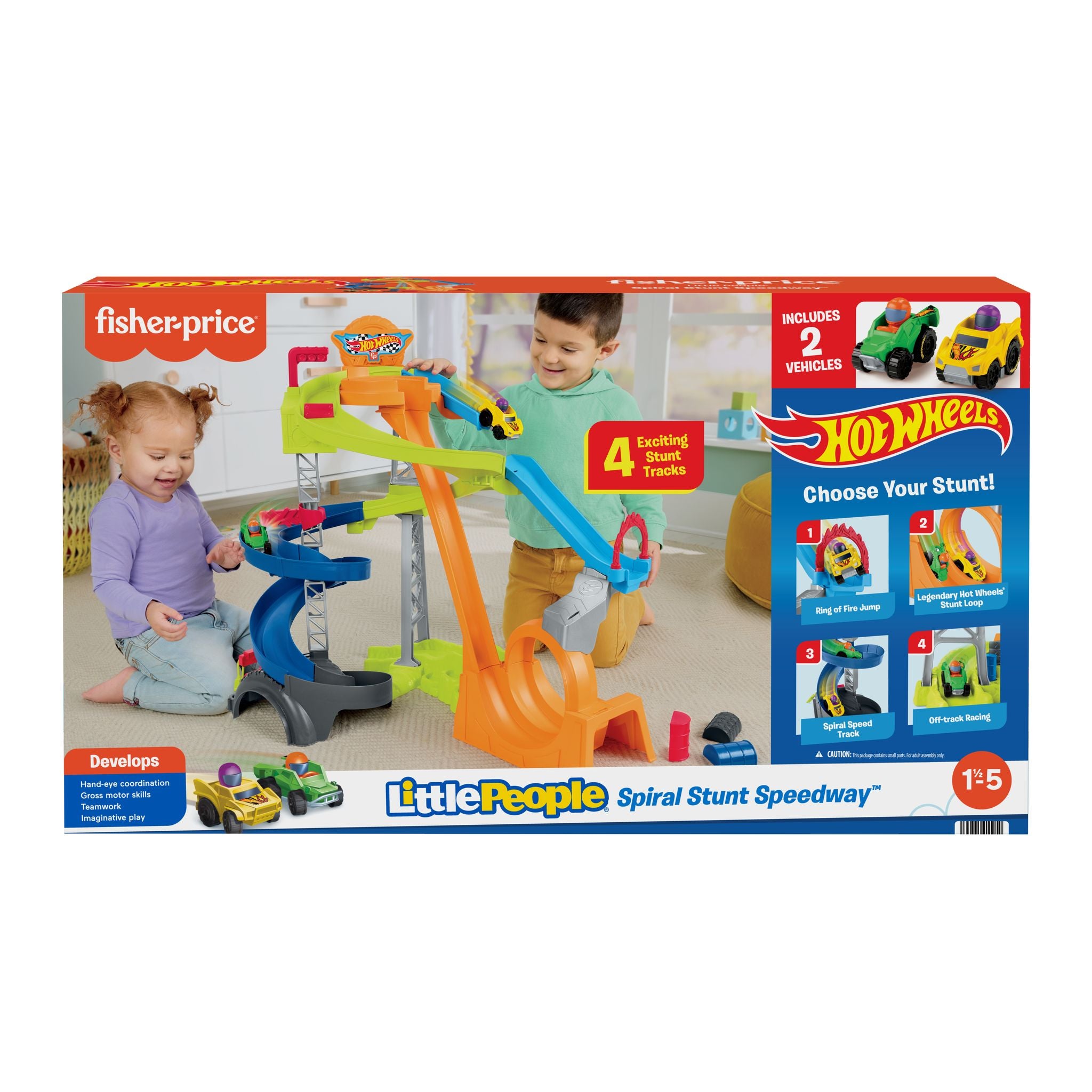 Fisher-Price Little People Hot Wheels Spiral Stunt Speedway
