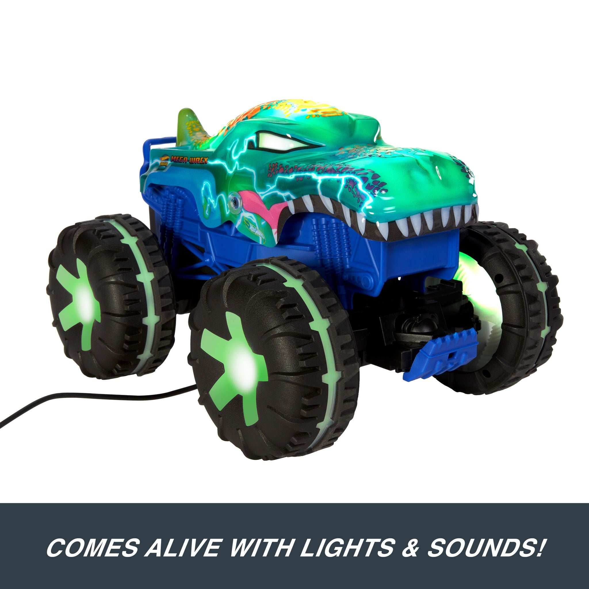 Hot Wheels Monster Trucks 1:15 Power Smashers RC Mega Wrex Alive Vehicle