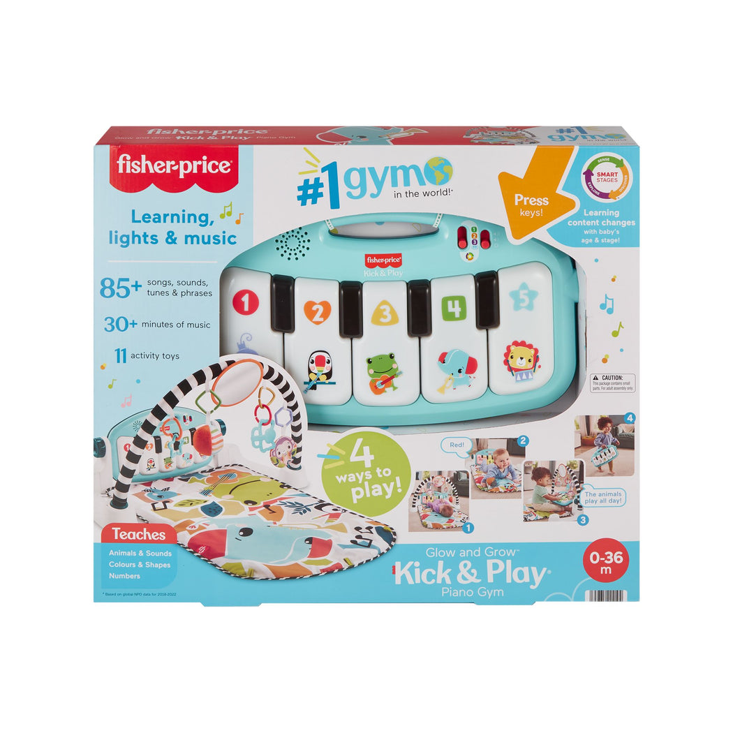 Fisher-Price Glow And Grow Kick & Play Piano Gym - Blue - 1
