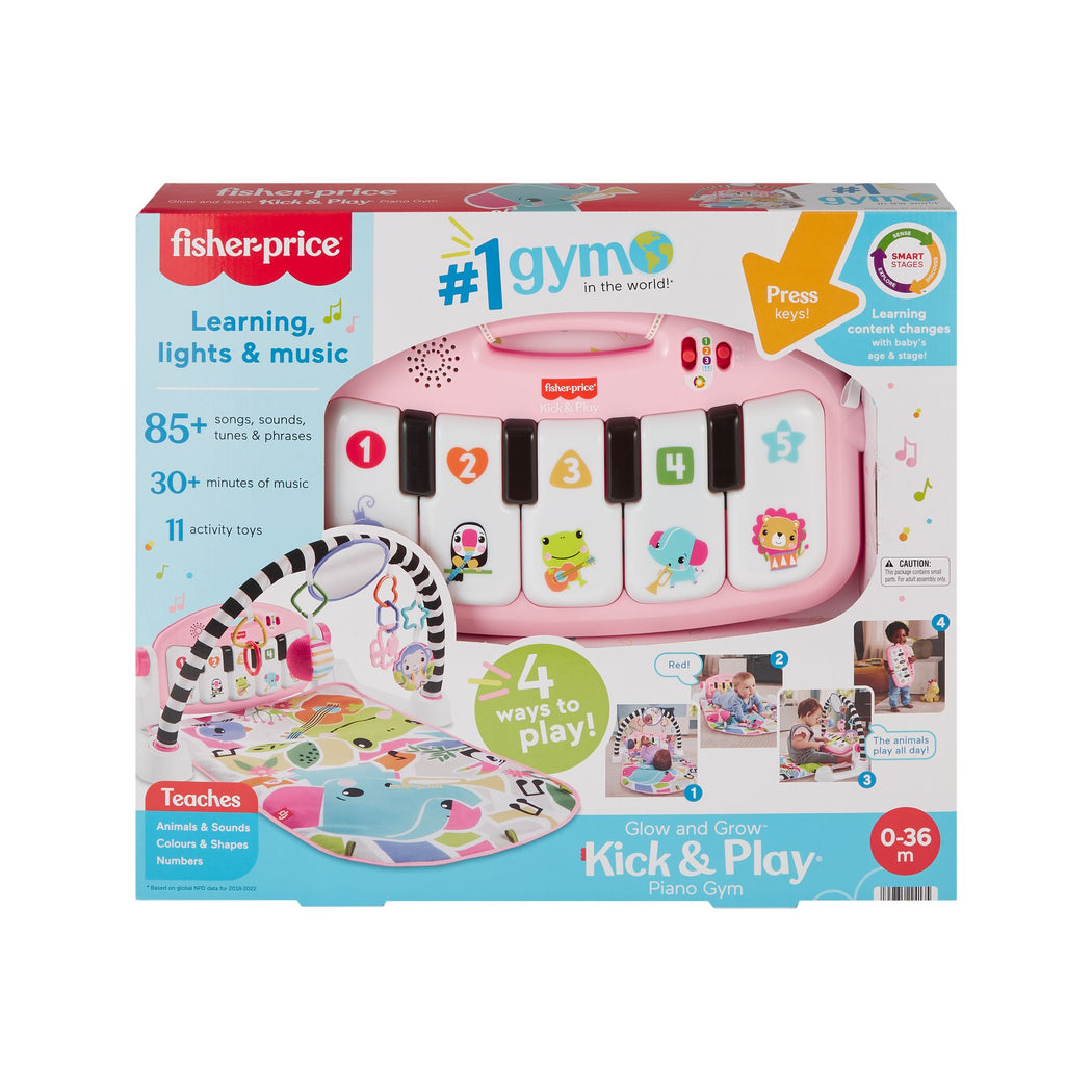 Fisher-Price Glow And Grow Kick & Play Piano Gym - Pink - 1